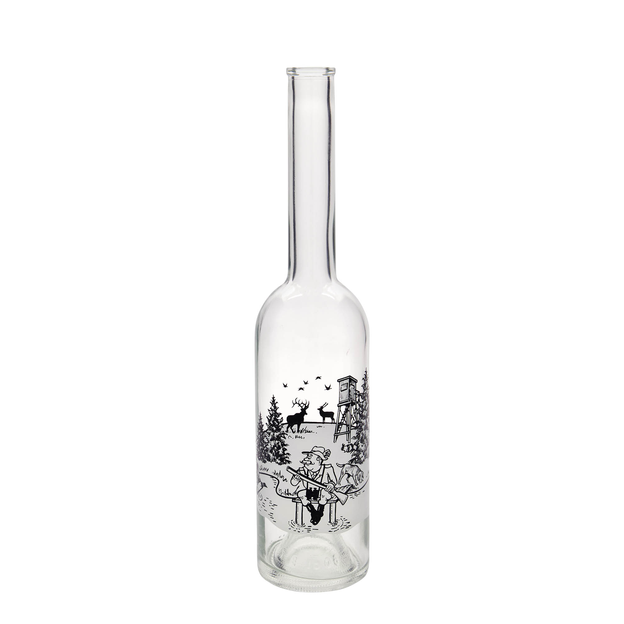 500 ml steklenica iz stekla 'Opera', motiv: Lovec, odprtina: zamašek