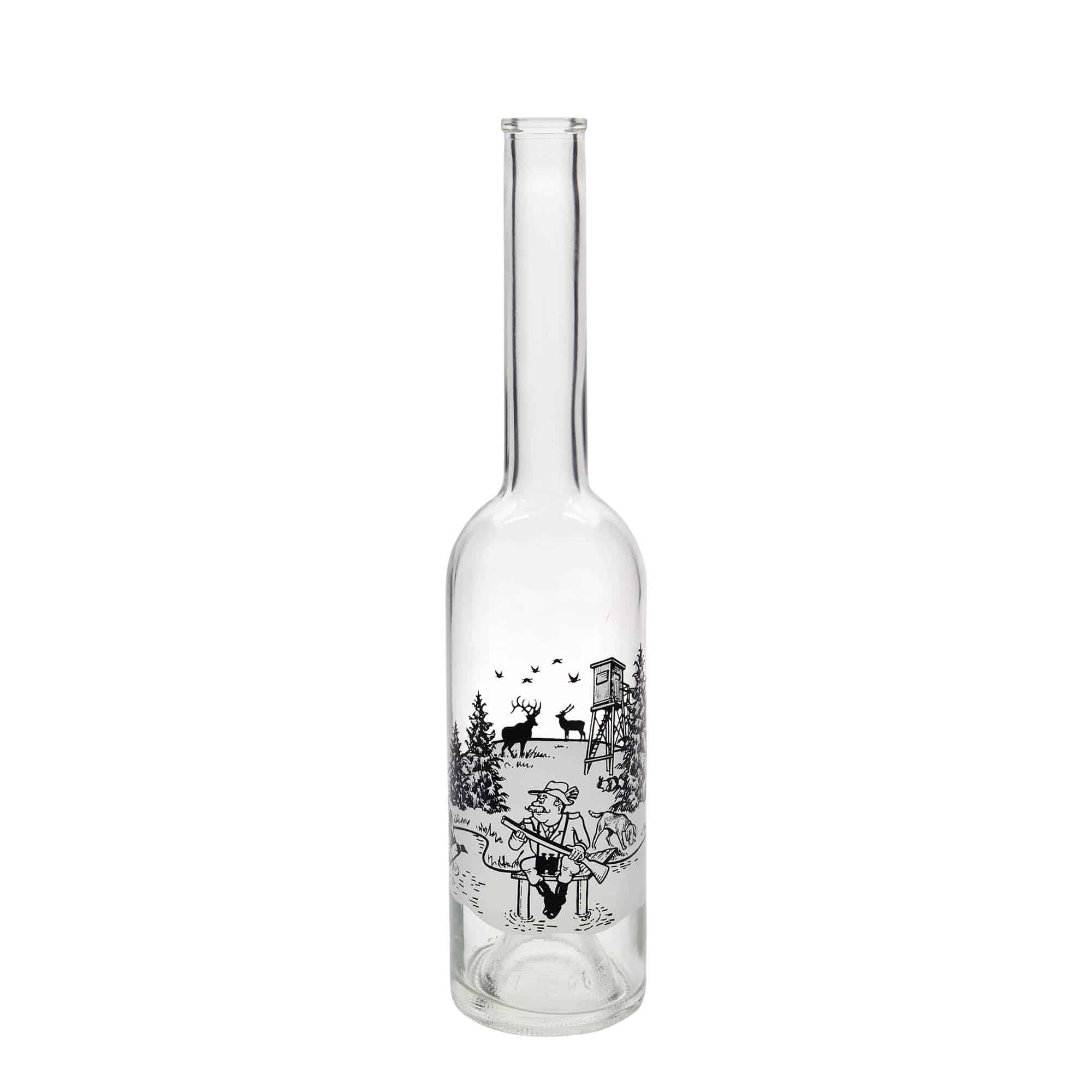 500 ml steklenica iz stekla 'Opera', motiv: Lovec, odprtina: zamašek