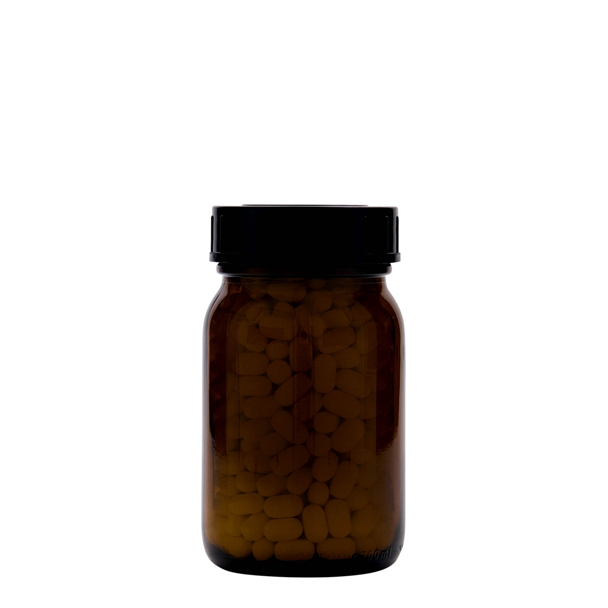 200 ml steklenica z širokim vratom, rjava, odprtina: DIN 55