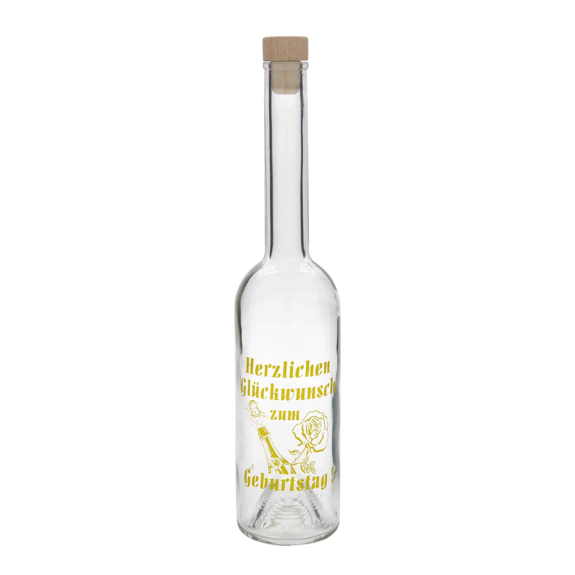 500 ml steklena steklenica »Opera«, motiv: rojstnodnevna steklenica, ustje: pluta