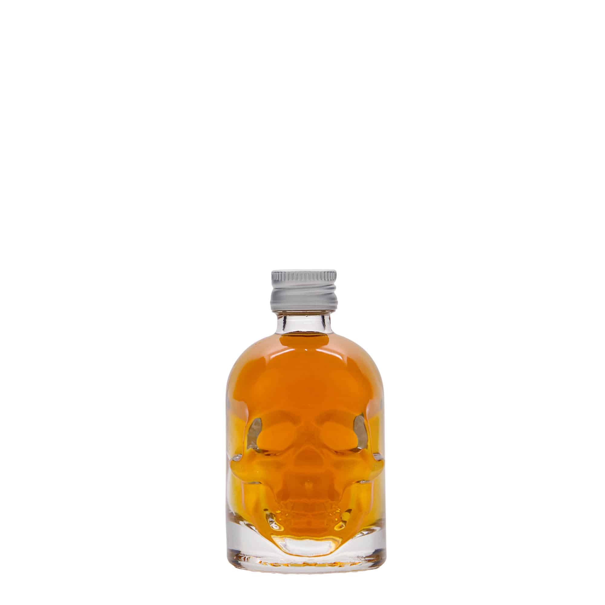50 ml steklena steklenica »Mrtvaška glava«, ustje: PP 18