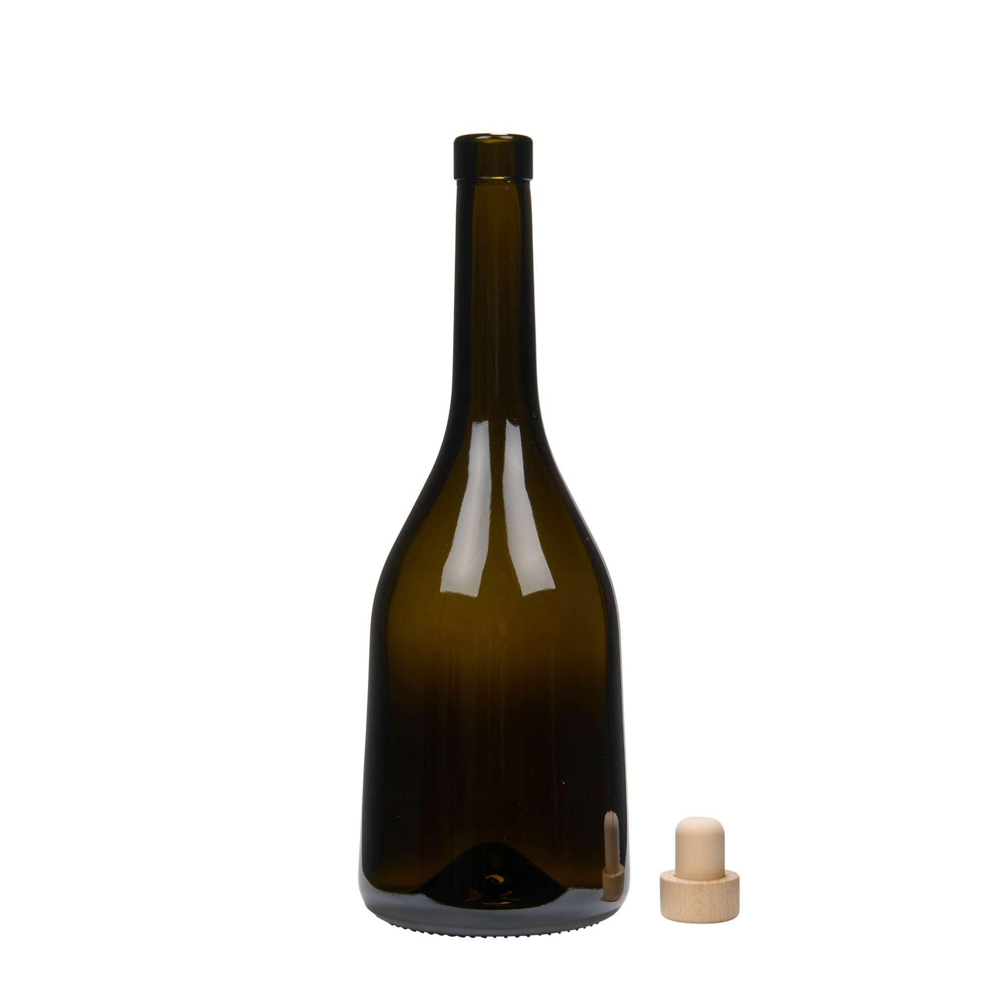 750 ml steklenica 'Rustica', starinsko zelena, odprtina: plutovina