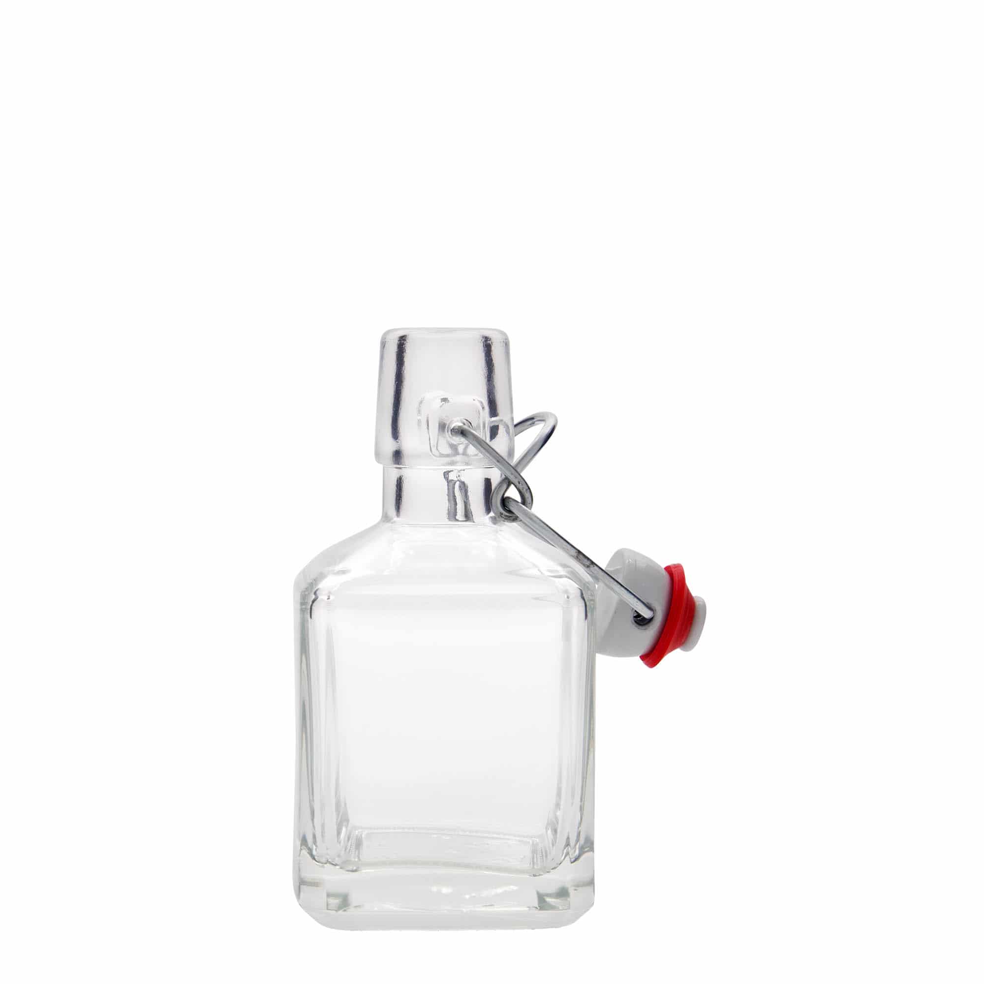 200 ml steklenica 'Kubica', kvadratna, odprtina: s sponko 200 ml steklenica 'Kubica', kvadratna, odprtina: s sponko