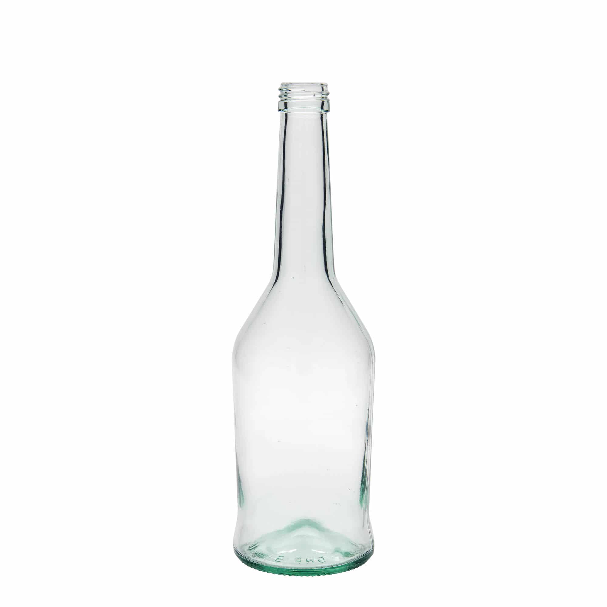 500 ml steklena steklenica za žgane pijače, ustje: PP 28