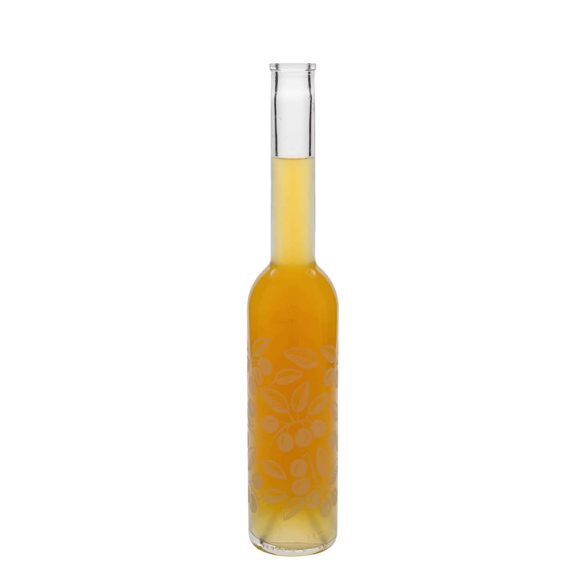 350 ml steklena steklenica »Opera«, motiv: mirabela, ustje: pluta