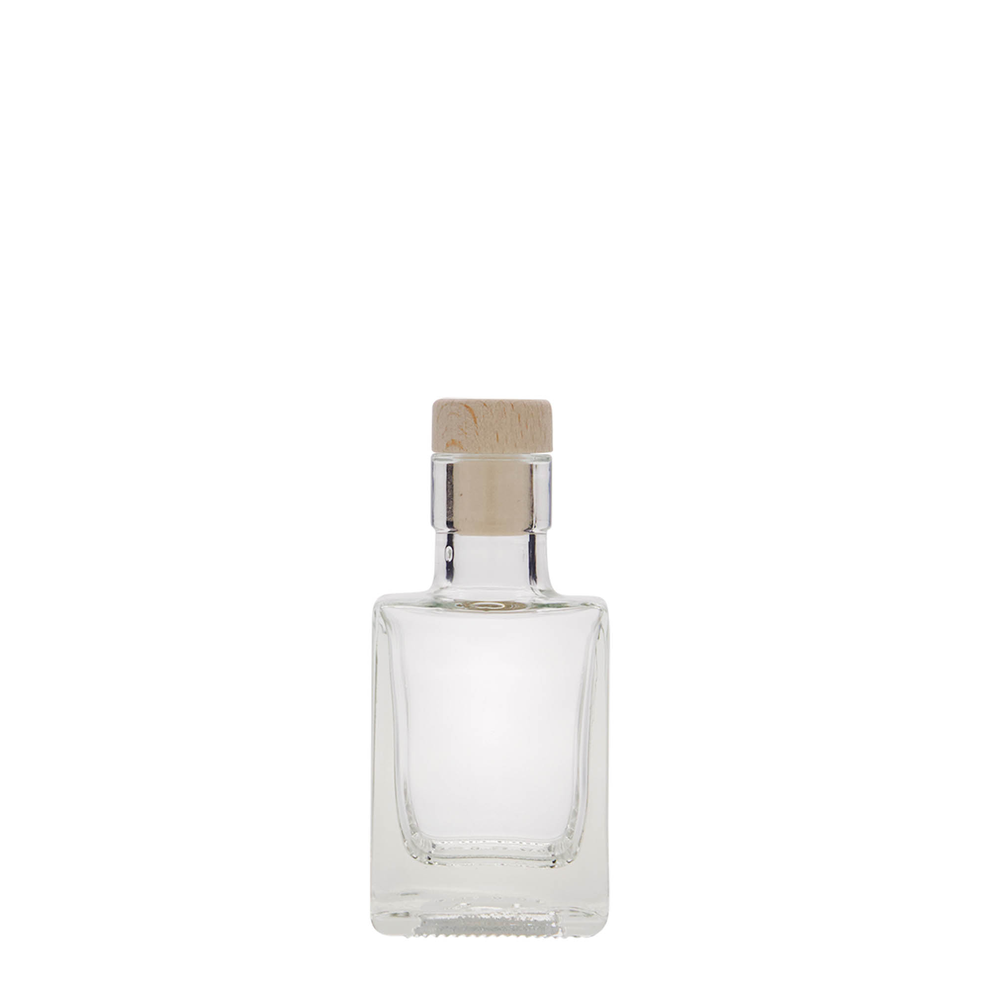 50 ml steklenička 'Cube', kvadratna, odprtina: pluta