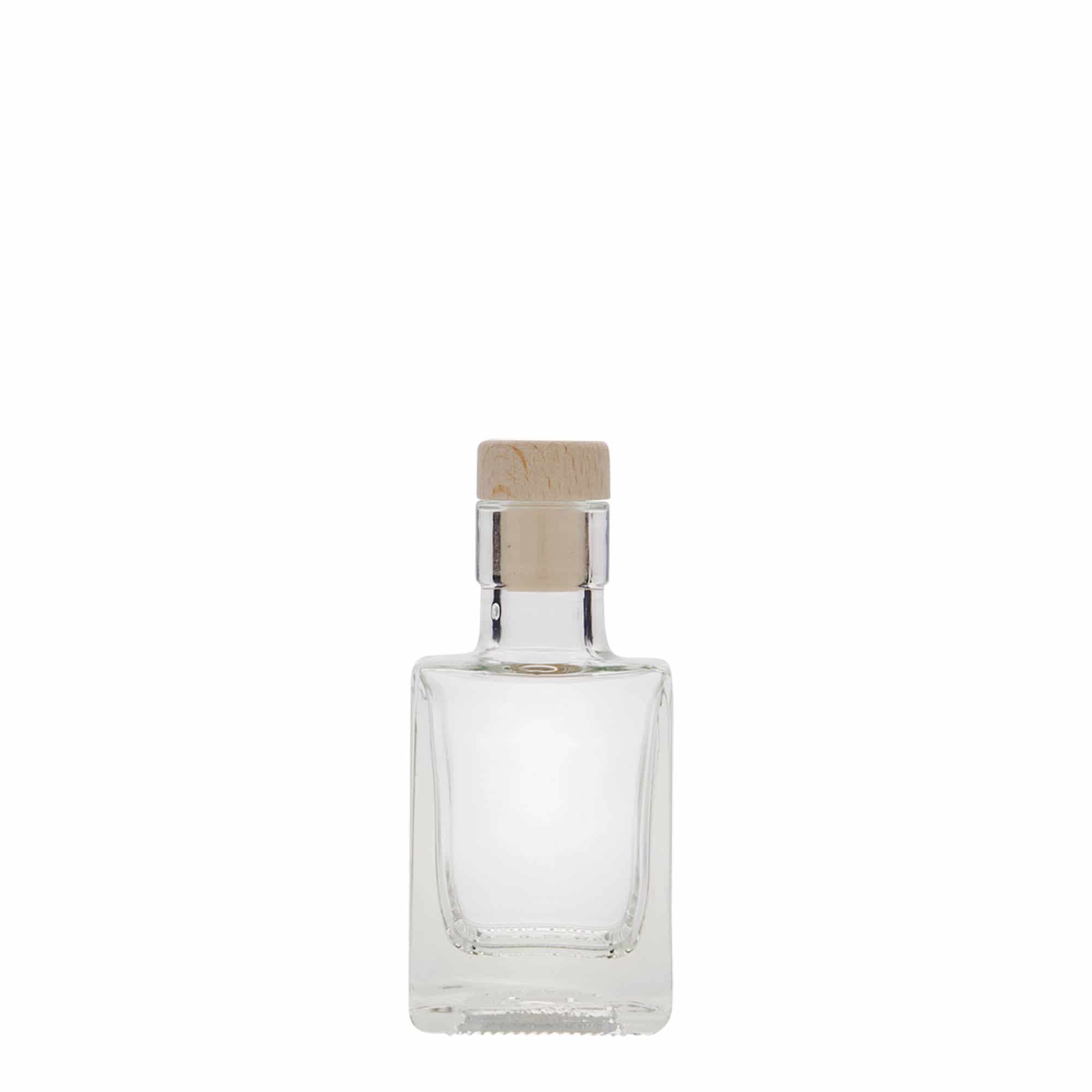50 ml steklenička 'Cube', kvadratna, odprtina: pluta