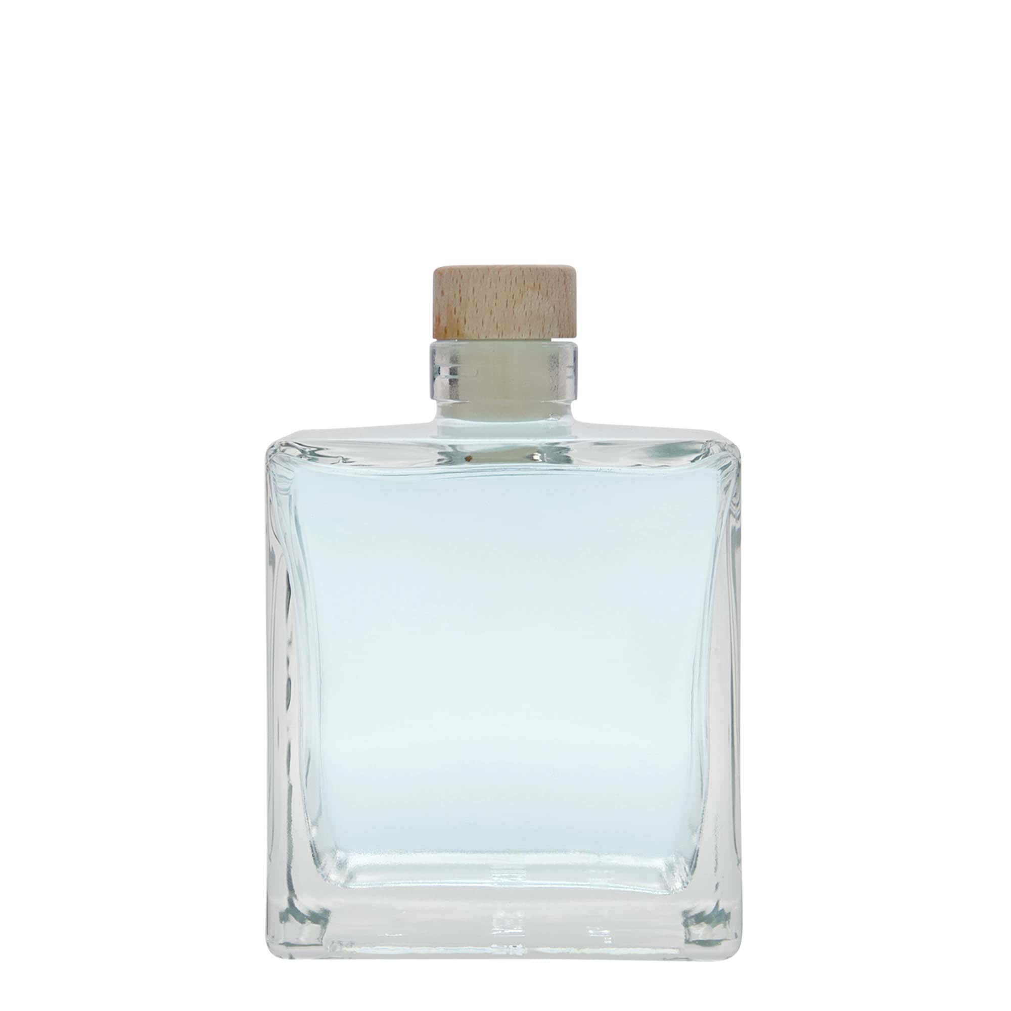 500 ml steklena steklenica »Cube«, kvadratna, ustje: pluta