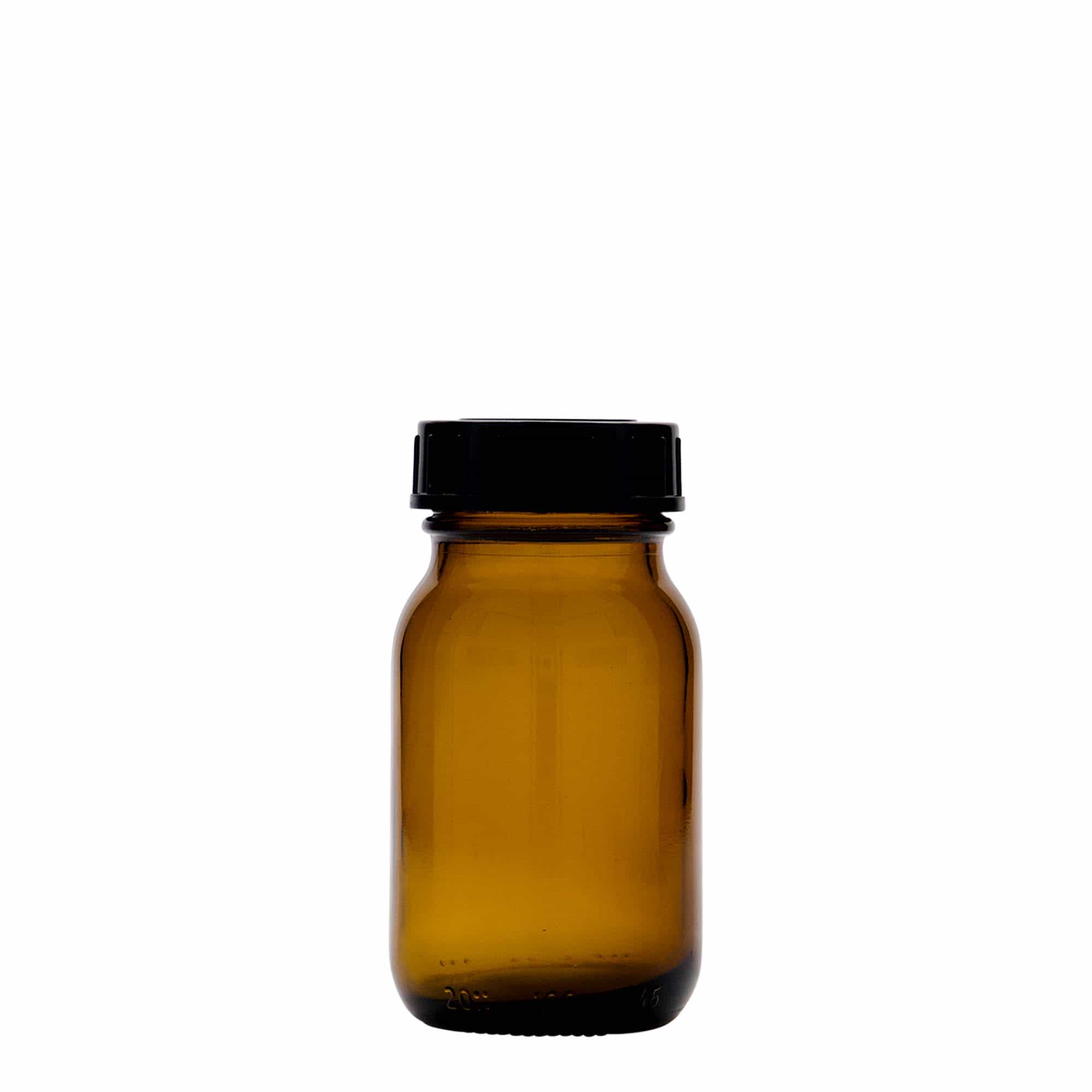 100 ml steklenica z širokim vratom, rjava, odprtina: DIN 40