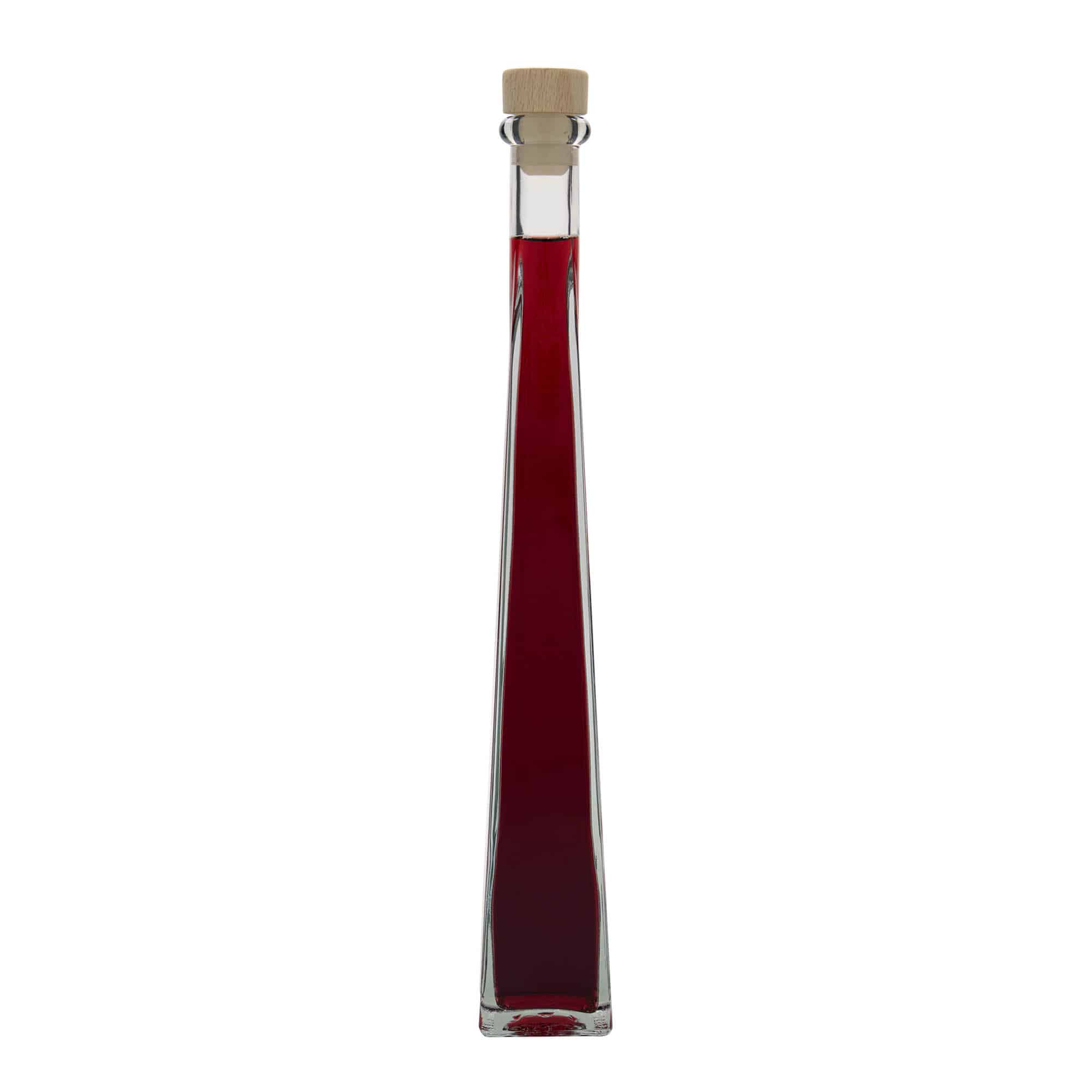 200 ml steklena steklenica »Dama Quadrato«, kvadratna, ustje: pluta