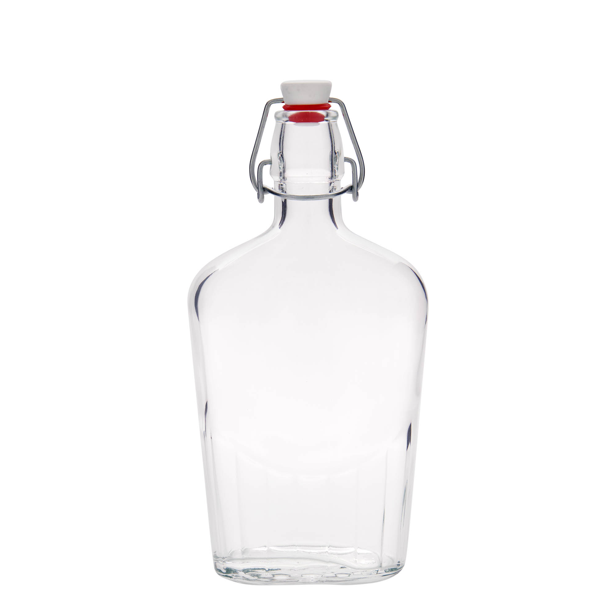 500 ml steklenica 'Fiaschetta', ovalna, odprtina: s sponko