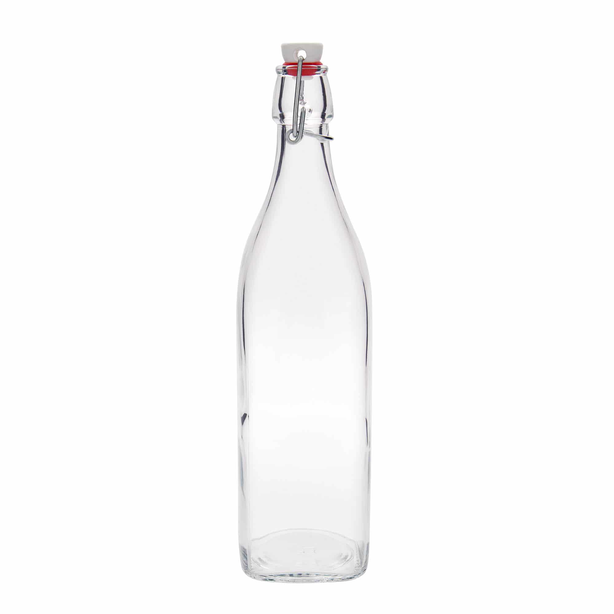 1000 ml steklena steklenica »Swing«, kvadratna, ustje: zamašek s tesnilom 1000 ml steklena steklenica »Swing«, kvadratna, ustje: zamašek s tesnilom