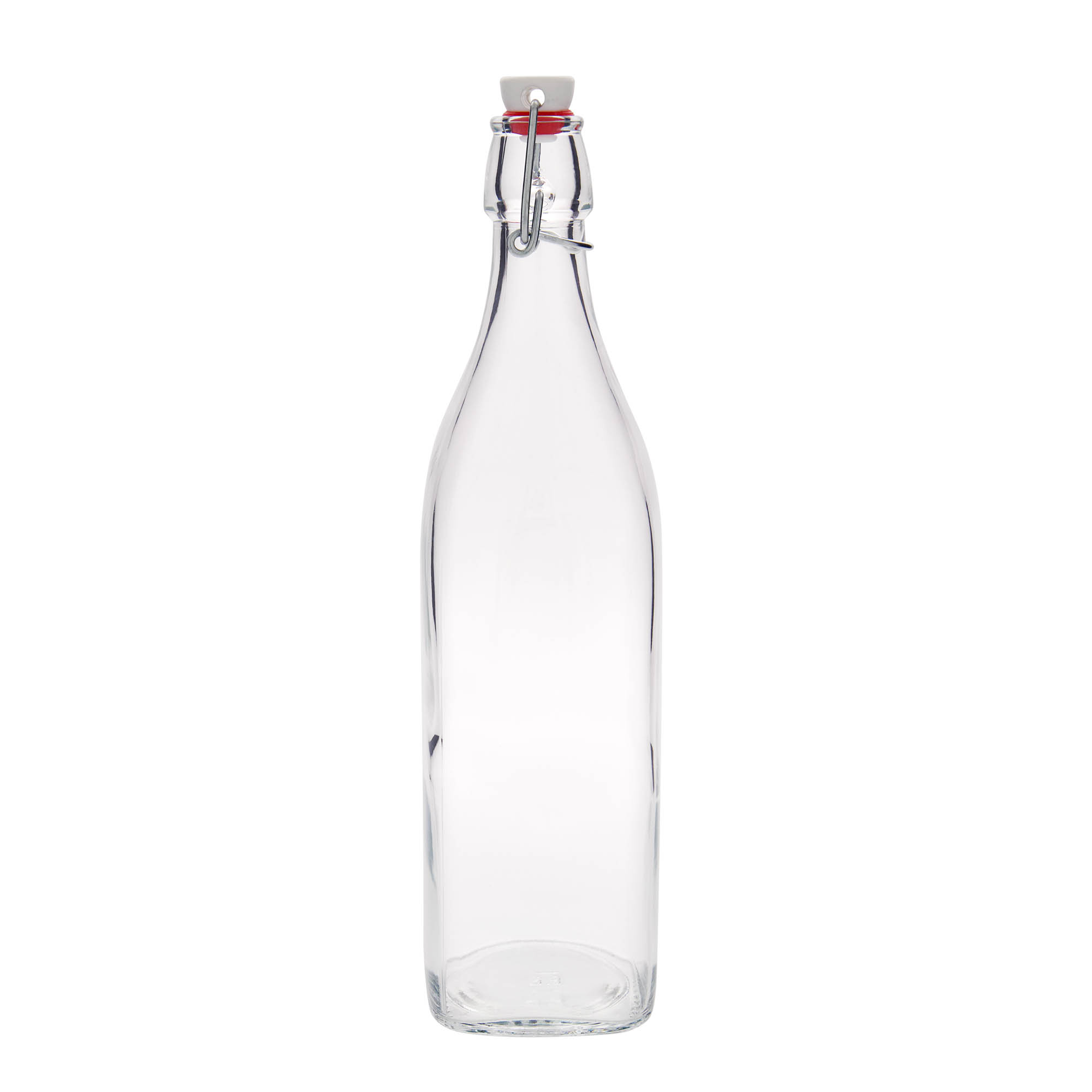1.000 ml steklenica iz stekla 'Swing, kvadratna, odprtina: s sponko