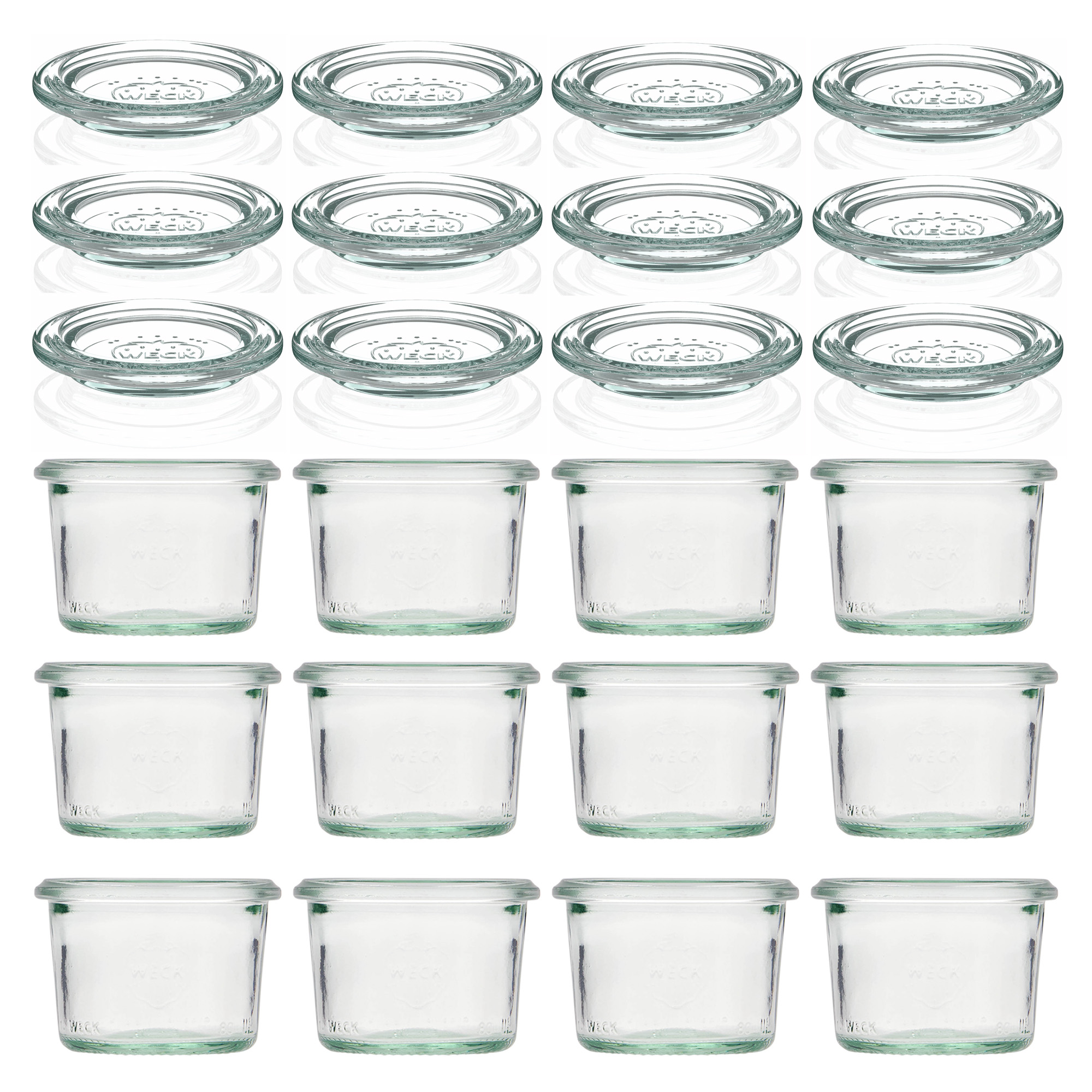 12x 80 ml WECK kozarec za vlaganje s steklenim pokrovom RR 60