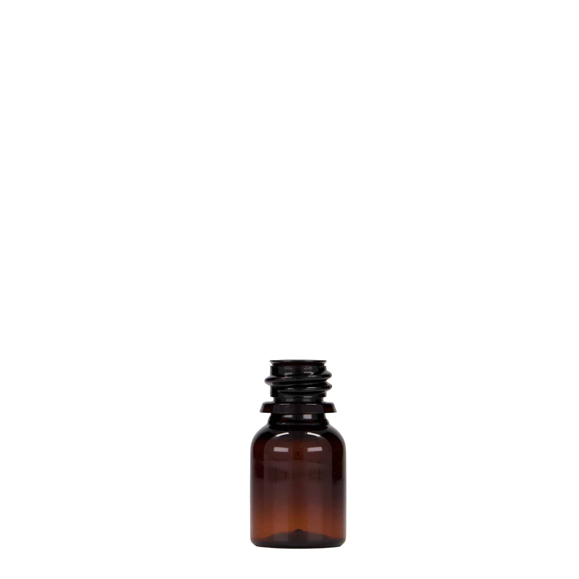 10 ml PET-medicinska steklenička 'Easy Living', rjava, plastika, odprtina: DIN 18