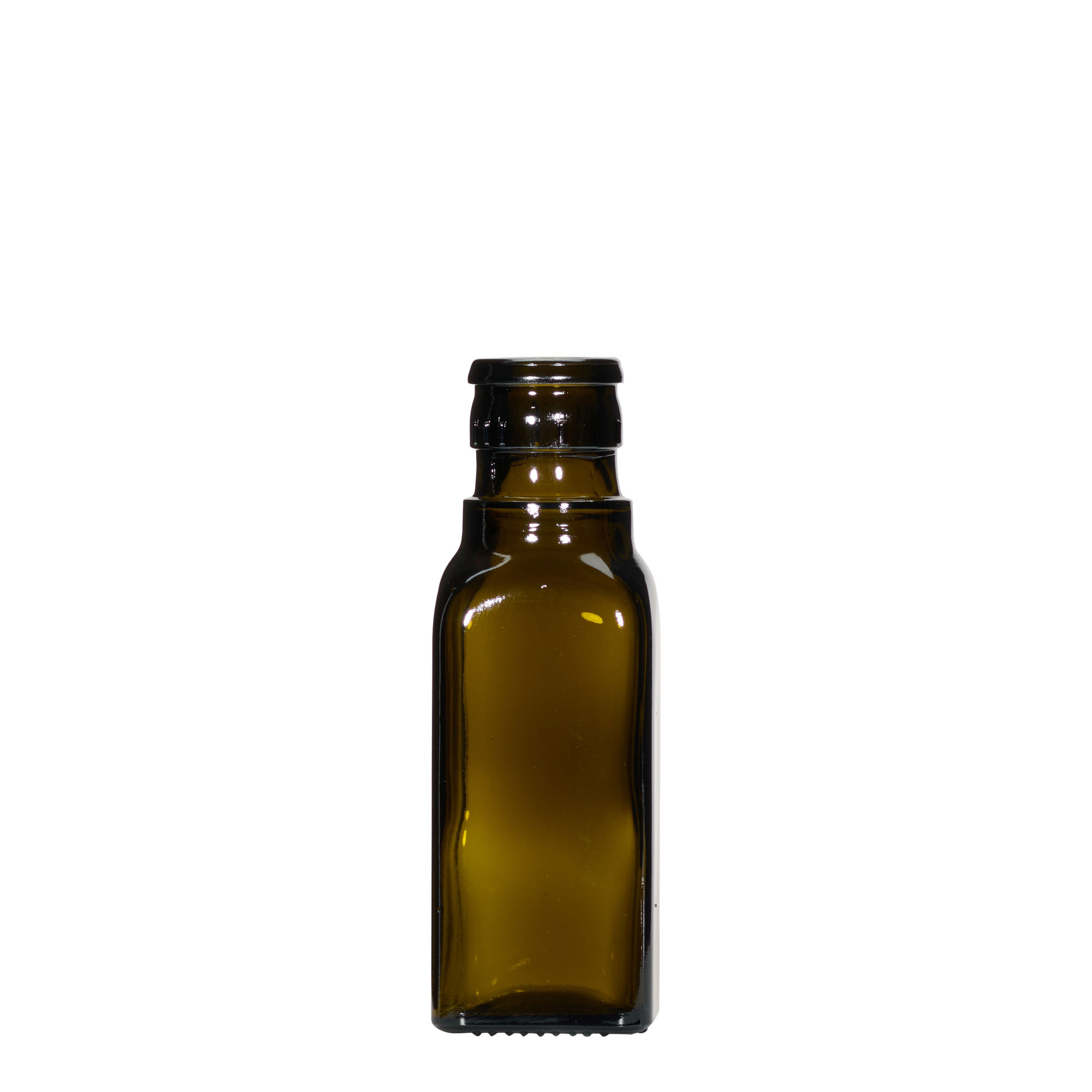 100 ml steklenička za kis/oljno olje 'Quadra', steklo, kvadratna, starozelena, odprtina: DOP 100 ml steklenička za kis/oljno olje 'Quadra', steklo, kvadratna, starozelena, odprtina: DOP