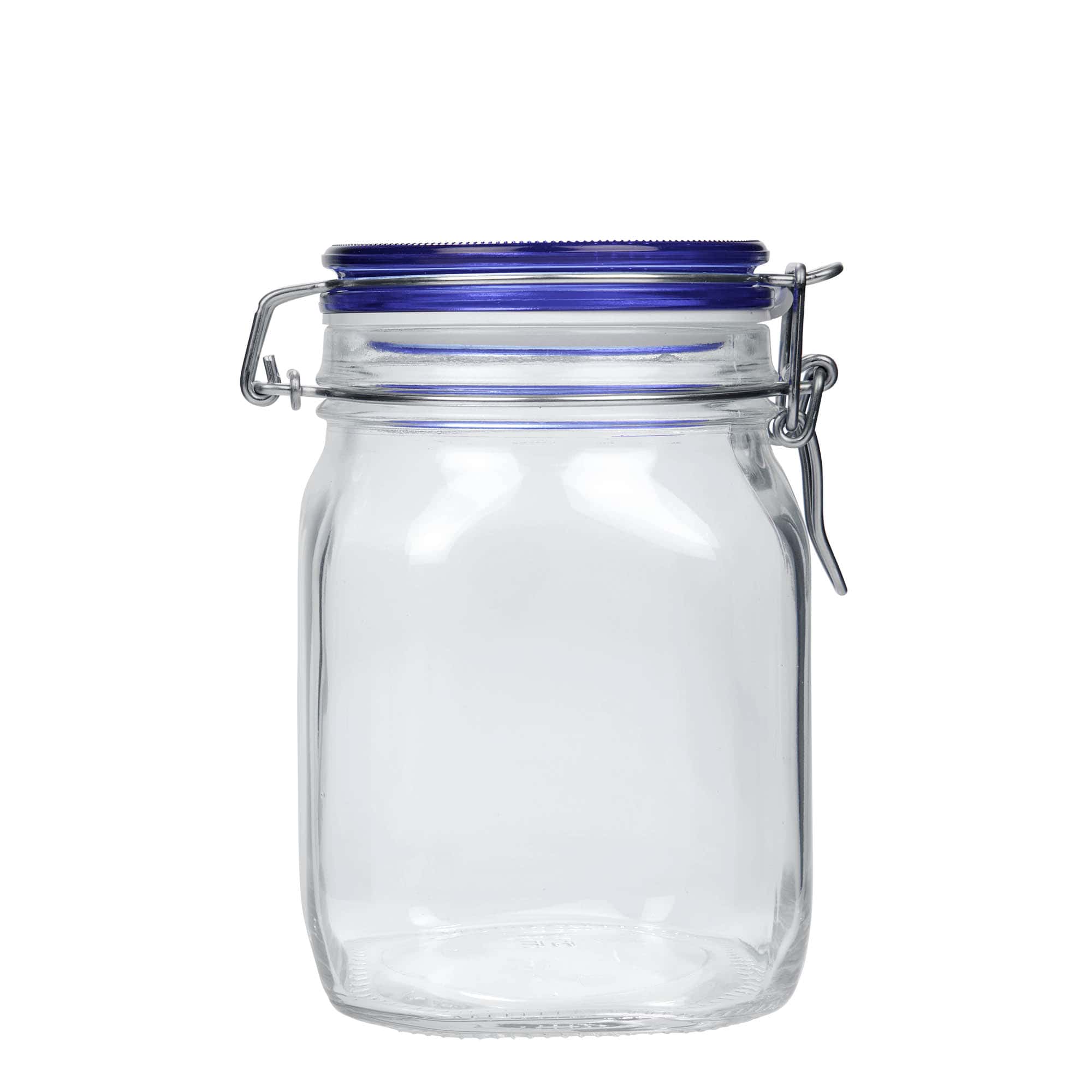 1000 ml kozarec s patentom »Fido« Blue Top, kvadratni, ustje: zamašek s tesnilom s patentom 1000 ml kozarec s patentom »Fido« Blue Top, kvadratni, ustje: zamašek s tesnilom s patentom