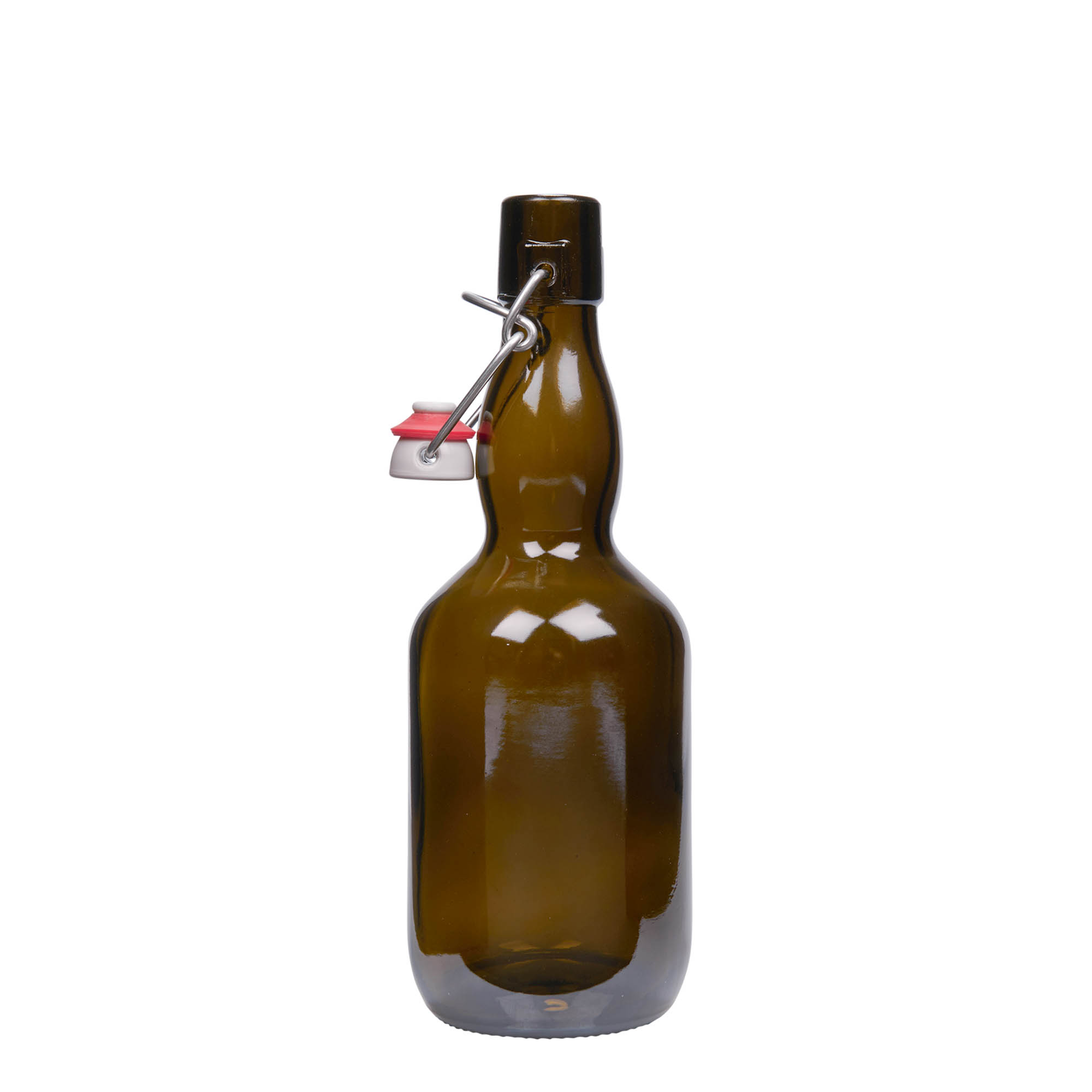 500 ml steklenica piva s širokim vratom, steklo, starozeleno, odprtina: zaponka