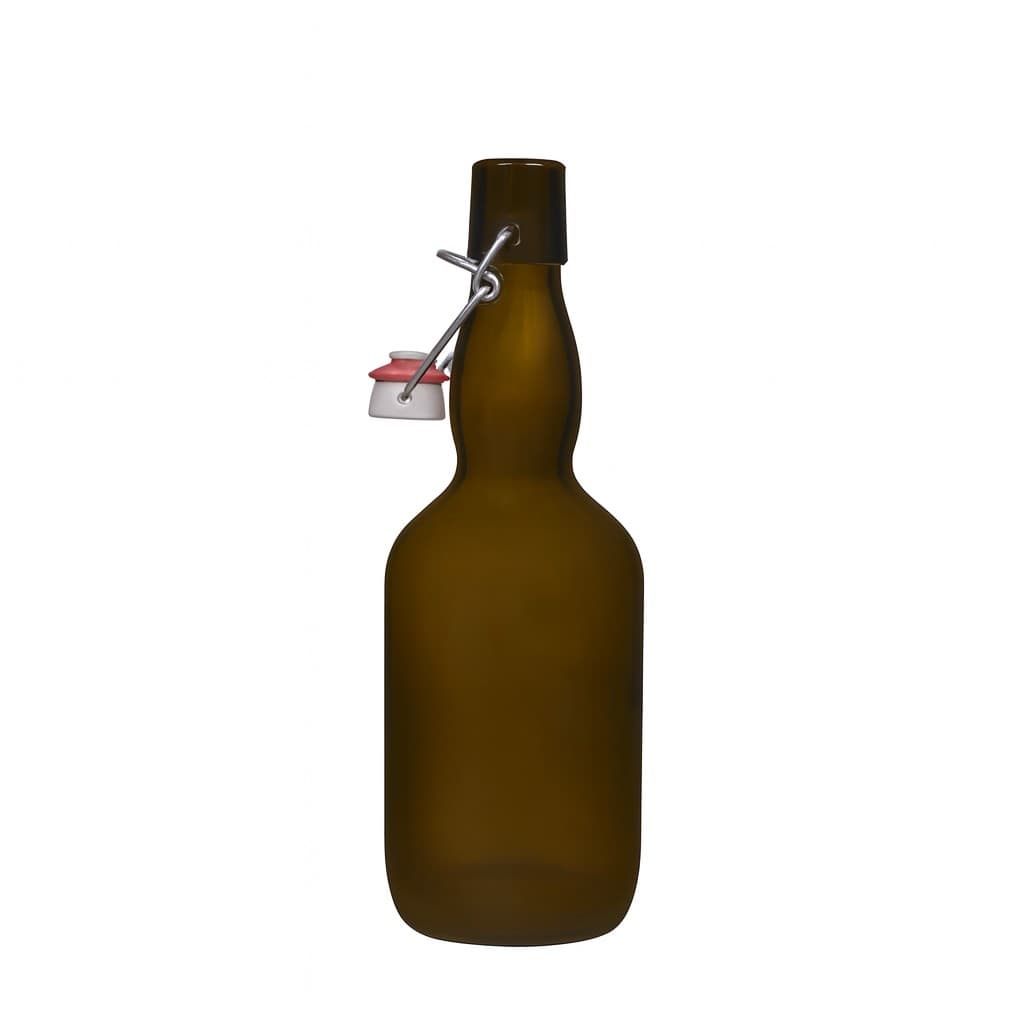 500 ml steklenica piva s širokim vratom, steklo, starozeleno, odprtina: zaponka