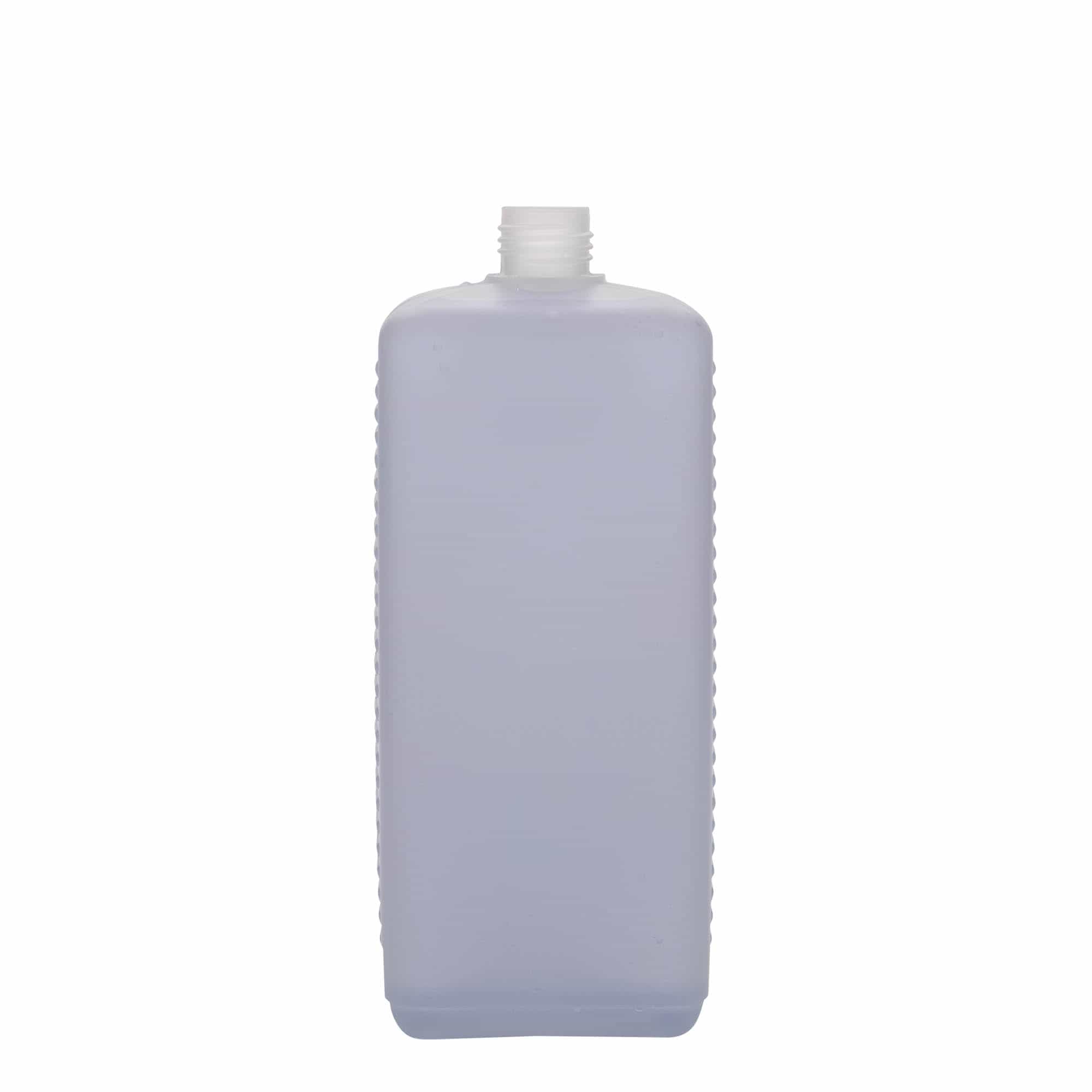 1000 ml steklenica kanister, pravokotna, plastika HDPE, naravna, ustje: DIN 25 EPE