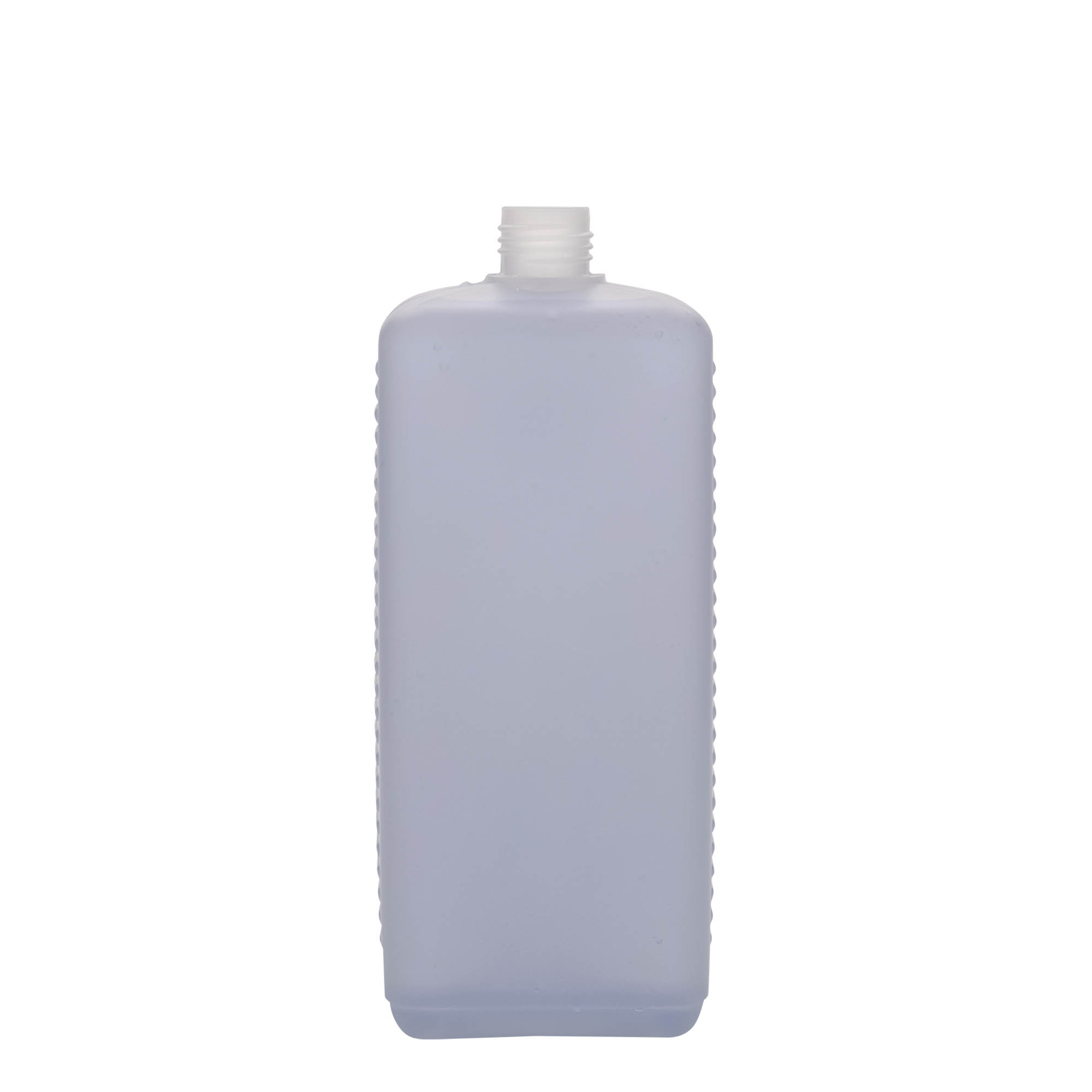 1.000 ml kanister steklenica, pravokotna, HDPE-plastika, naravna, odprtina: DIN 25 EPE