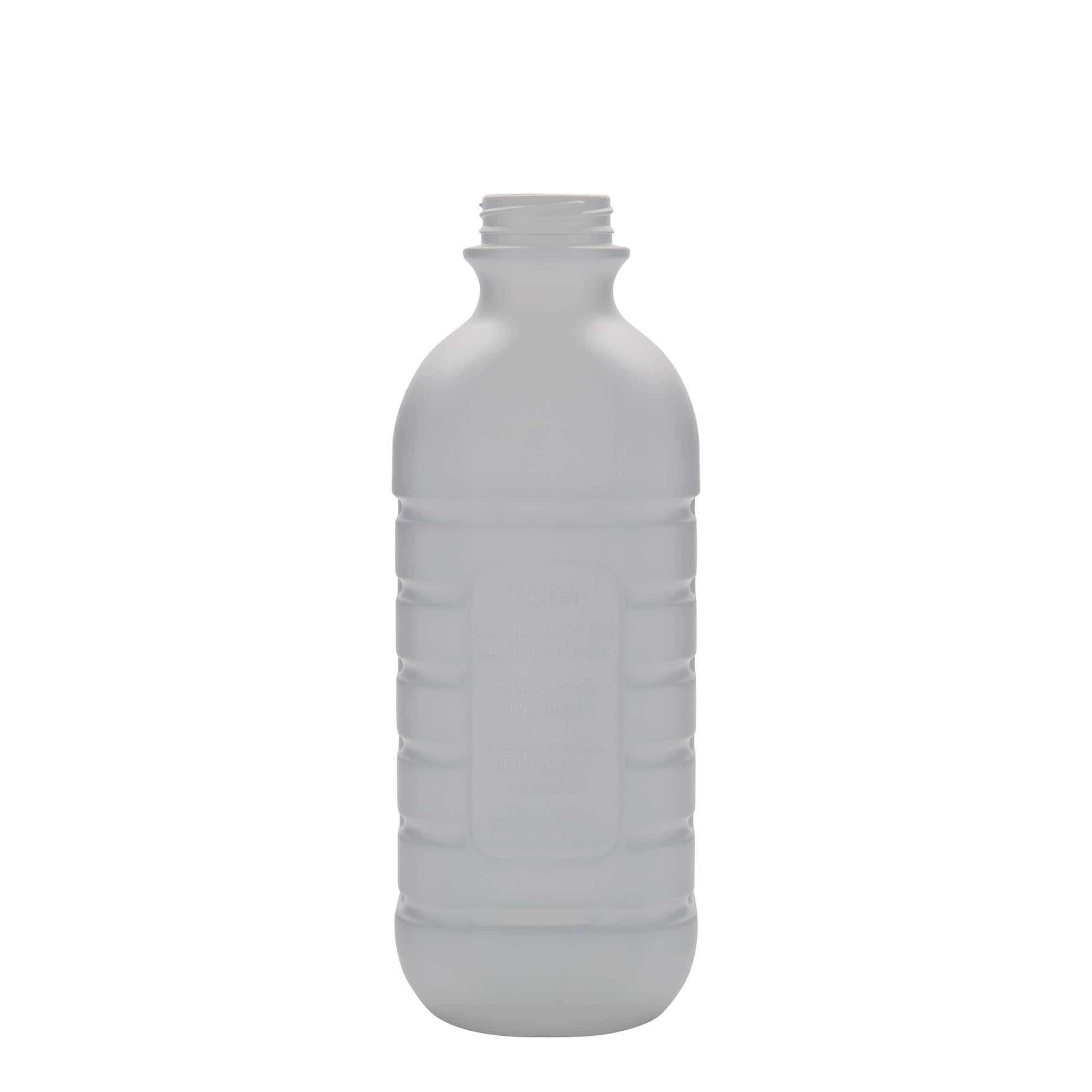 1000 ml steklenica za mleko, pravokotna, plastika HDPE, bela, ustje: PEHD40 1000 ml steklenica za mleko, pravokotna, plastika HDPE, bela, ustje: PEHD40