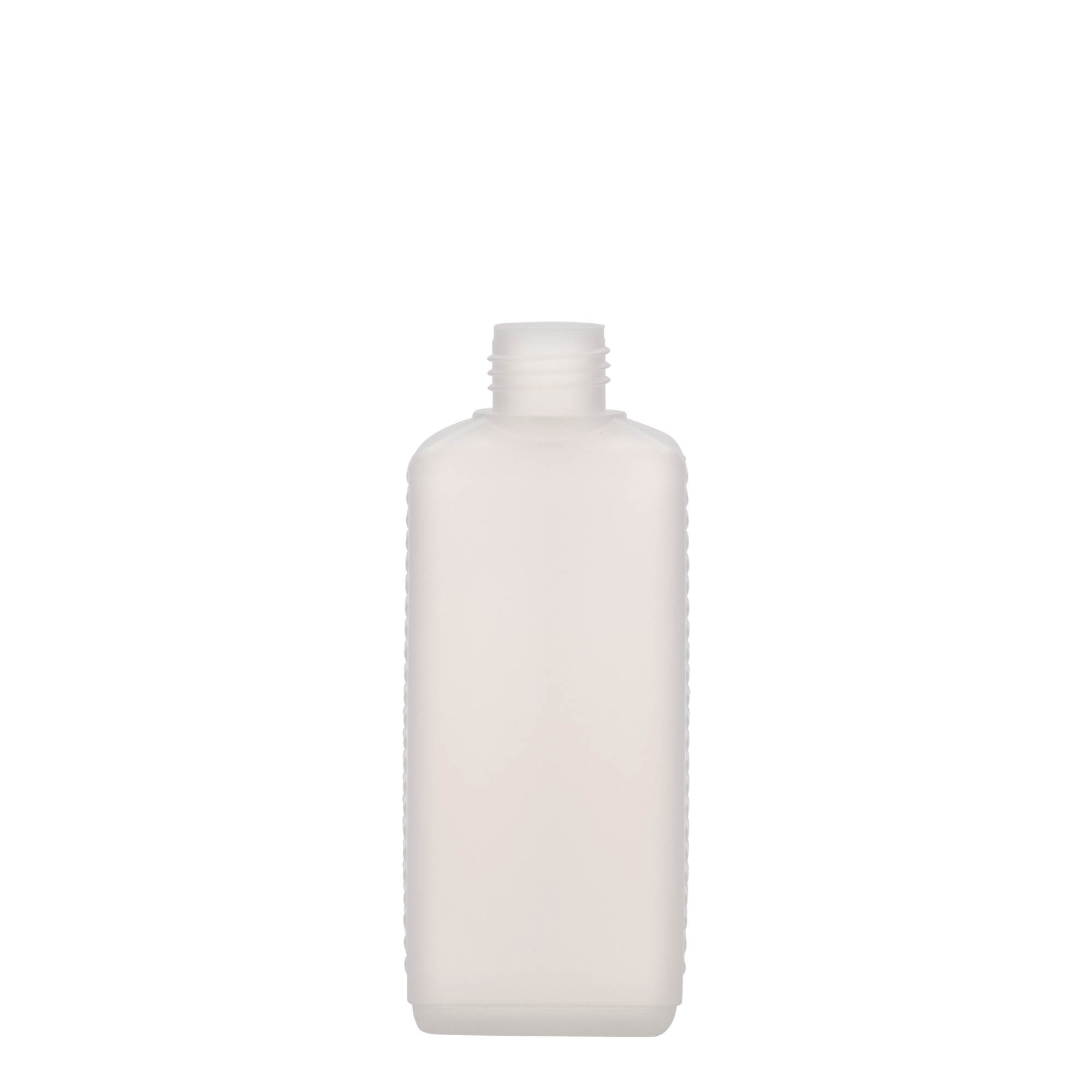 250 ml kanister steklenica, pravokotna, HDPE-plastika, naravna, odprtina: DIN 25 EPE