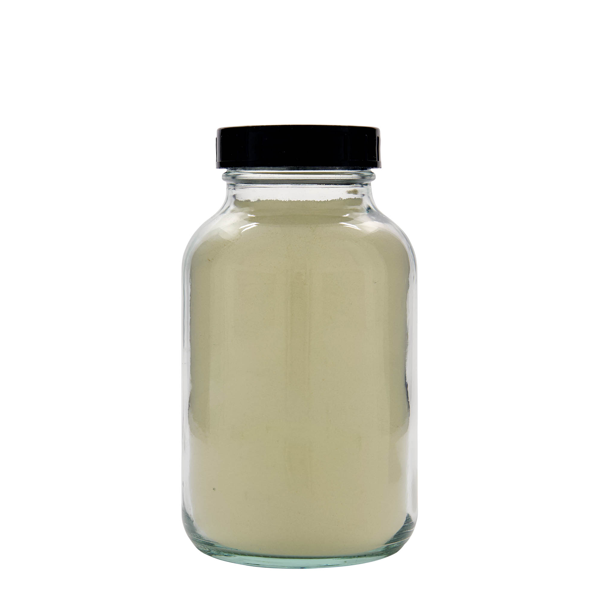 1.000 ml steklen kozarec z širokim vratom, odprtina: DIN 68