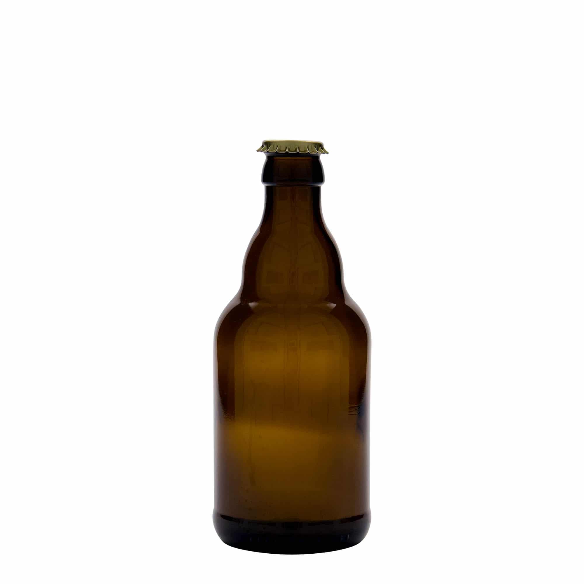 330 ml steklenica za pivo »Steinie«, steklo, rjava, ustje: kronski zamašek