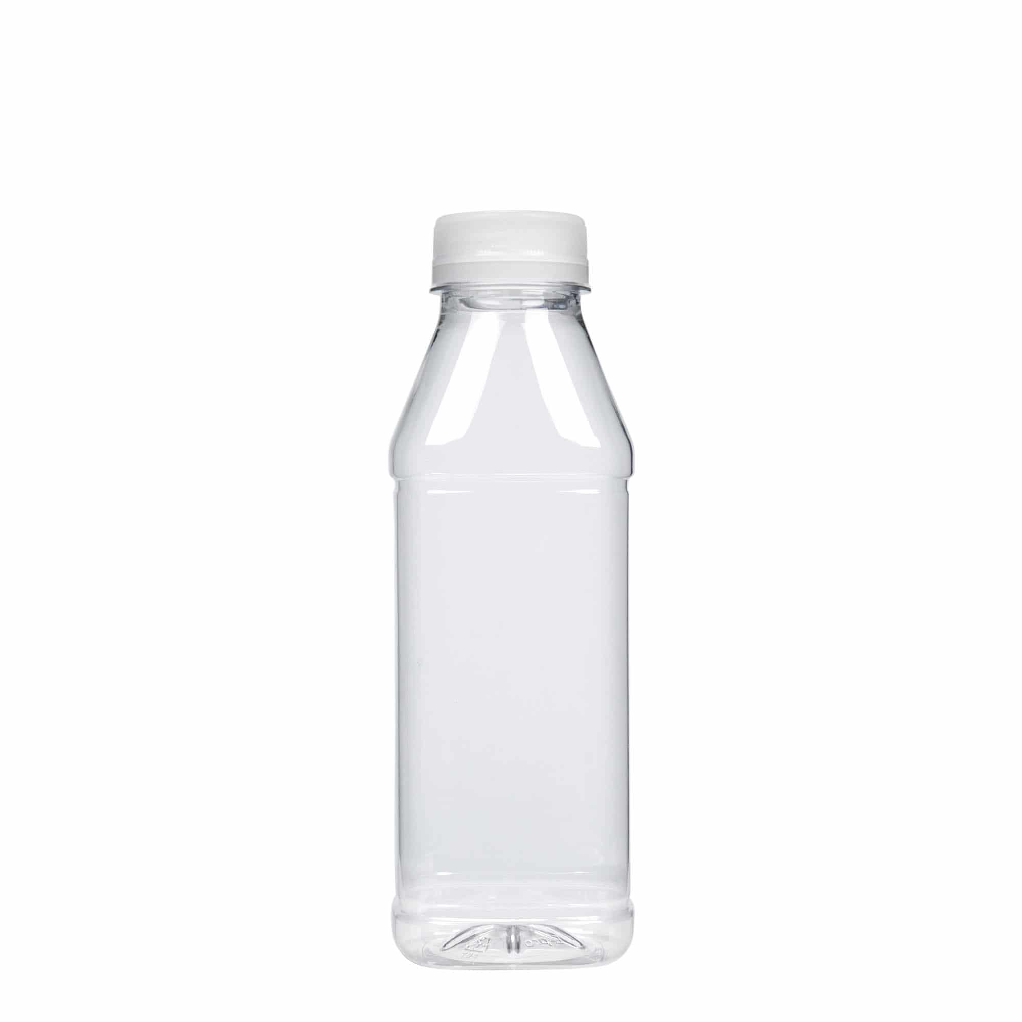 500 ml steklenica iz PET plastike »Milk and Juice Carré«, kvadratna, plastika, ustje: 38 mm