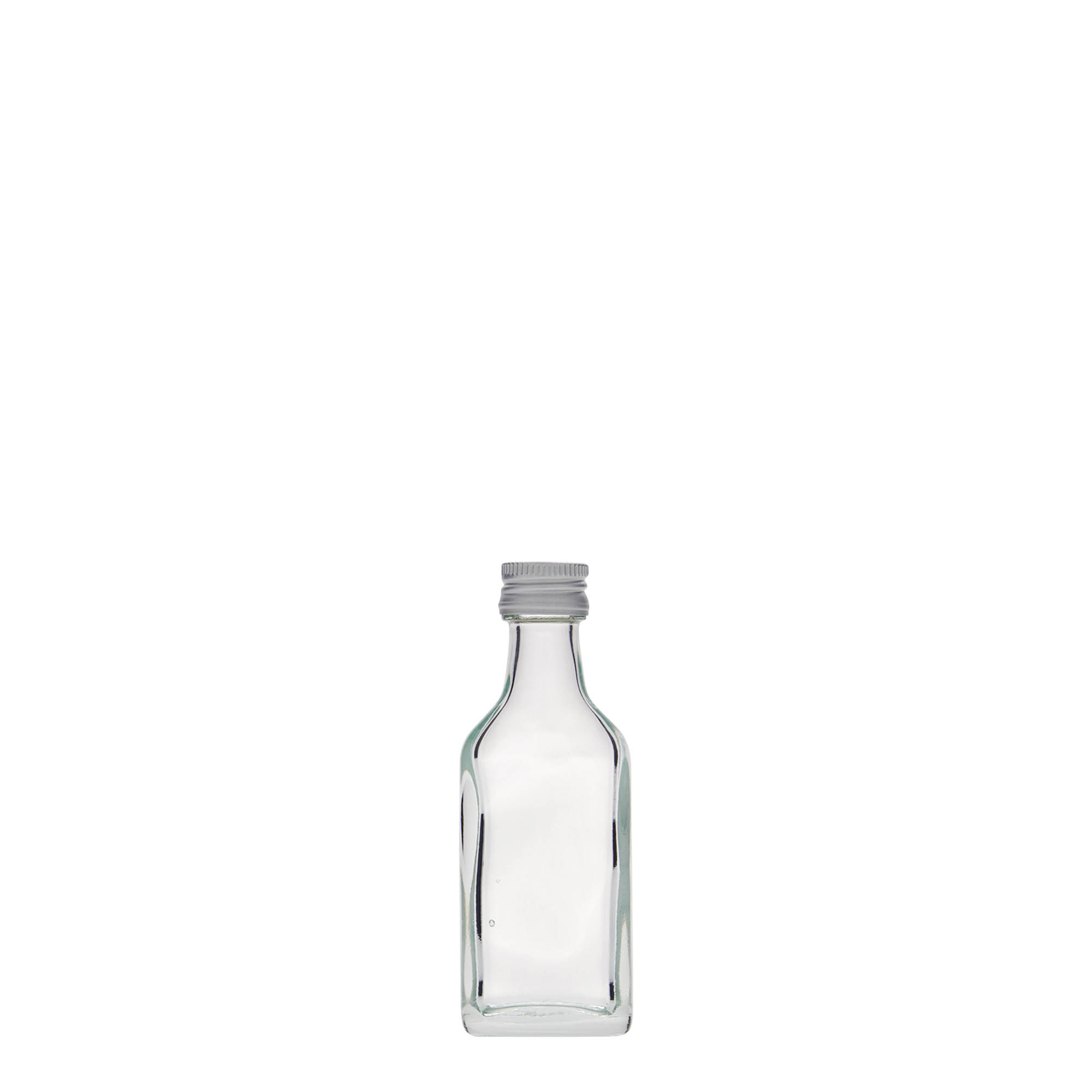 20 ml žepna steklenička, pravokotna, steklo, odprtina: PP 18 20 ml žepna steklenička, pravokotna, steklo, odprtina: PP 18