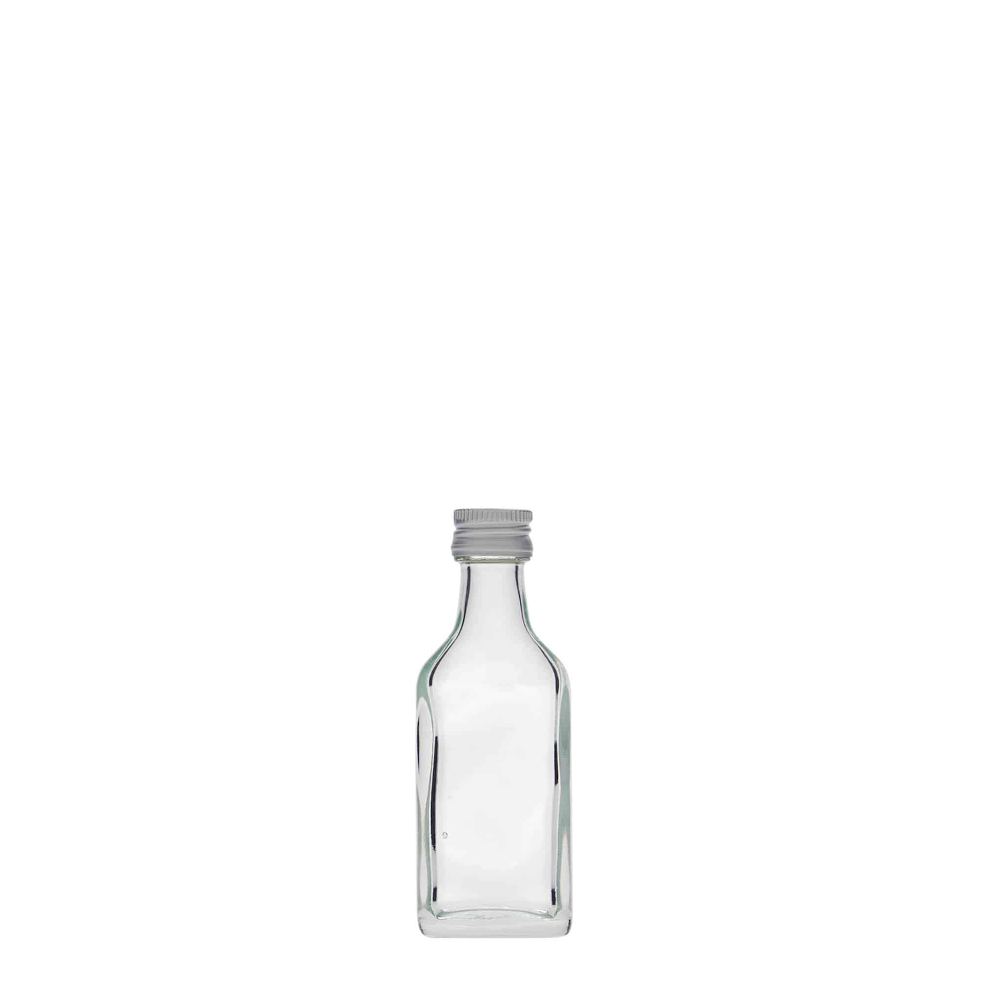 20 ml žepna steklenička, pravokotna, steklo, odprtina: PP 18