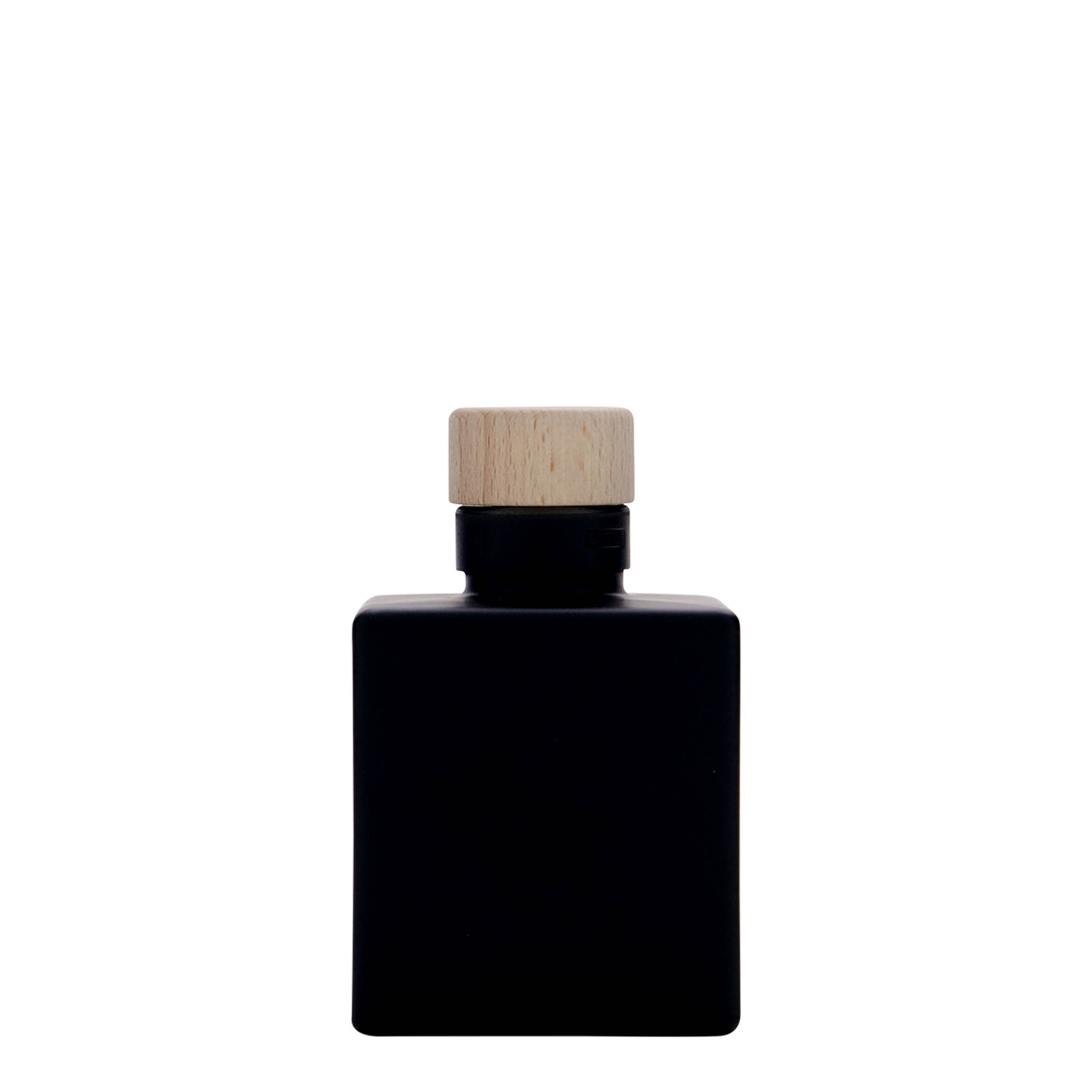 100 ml steklenička 'Cube', kvadratna, črna, odprtina: pluta