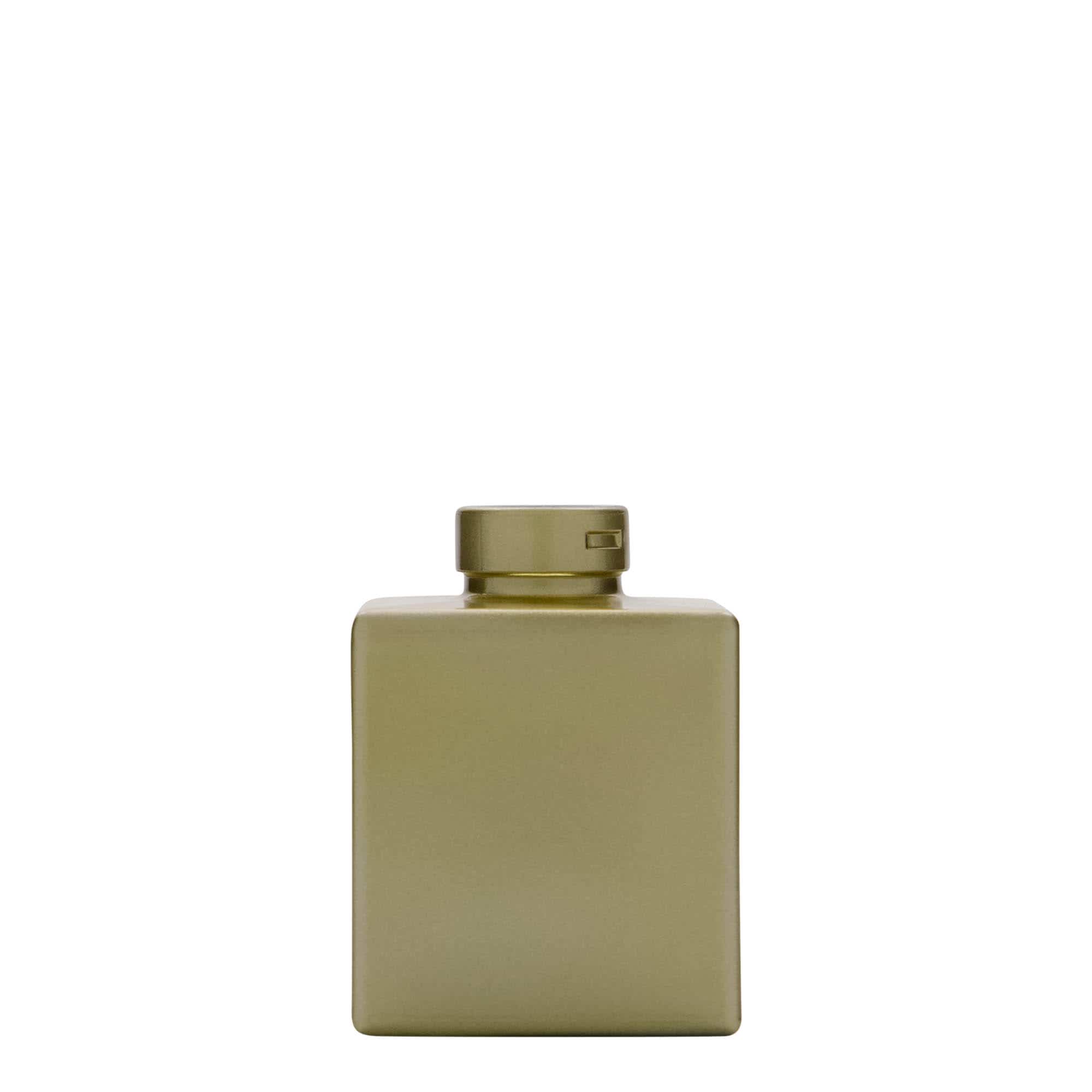 100 ml steklena steklenica »Cube«, kvadratna, zlata, ustje: pluta 100 ml steklena steklenica »Cube«, kvadratna, zlata, ustje: pluta