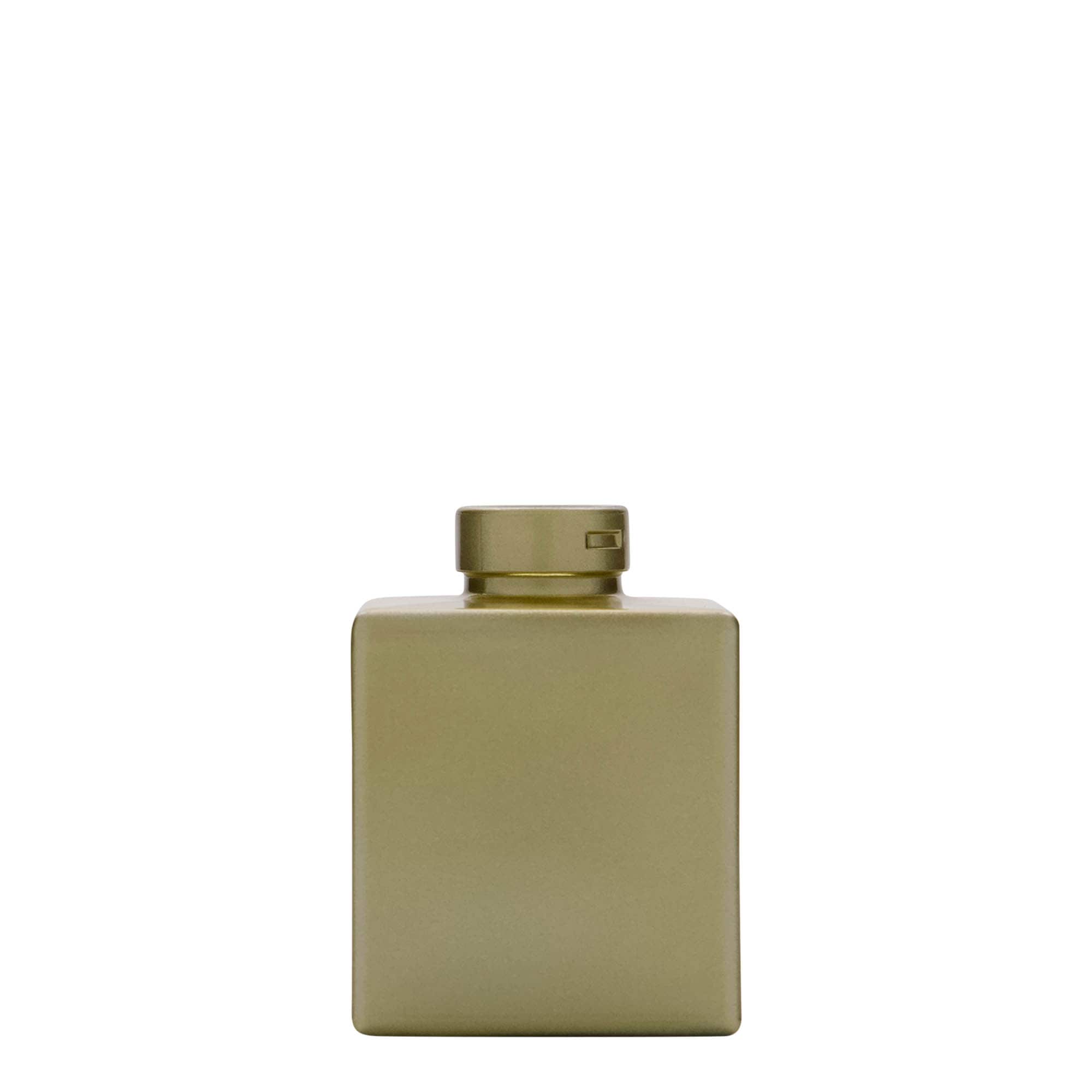 100 ml steklenička 'Cube', kvadratna, zlata, odprtina: pluta