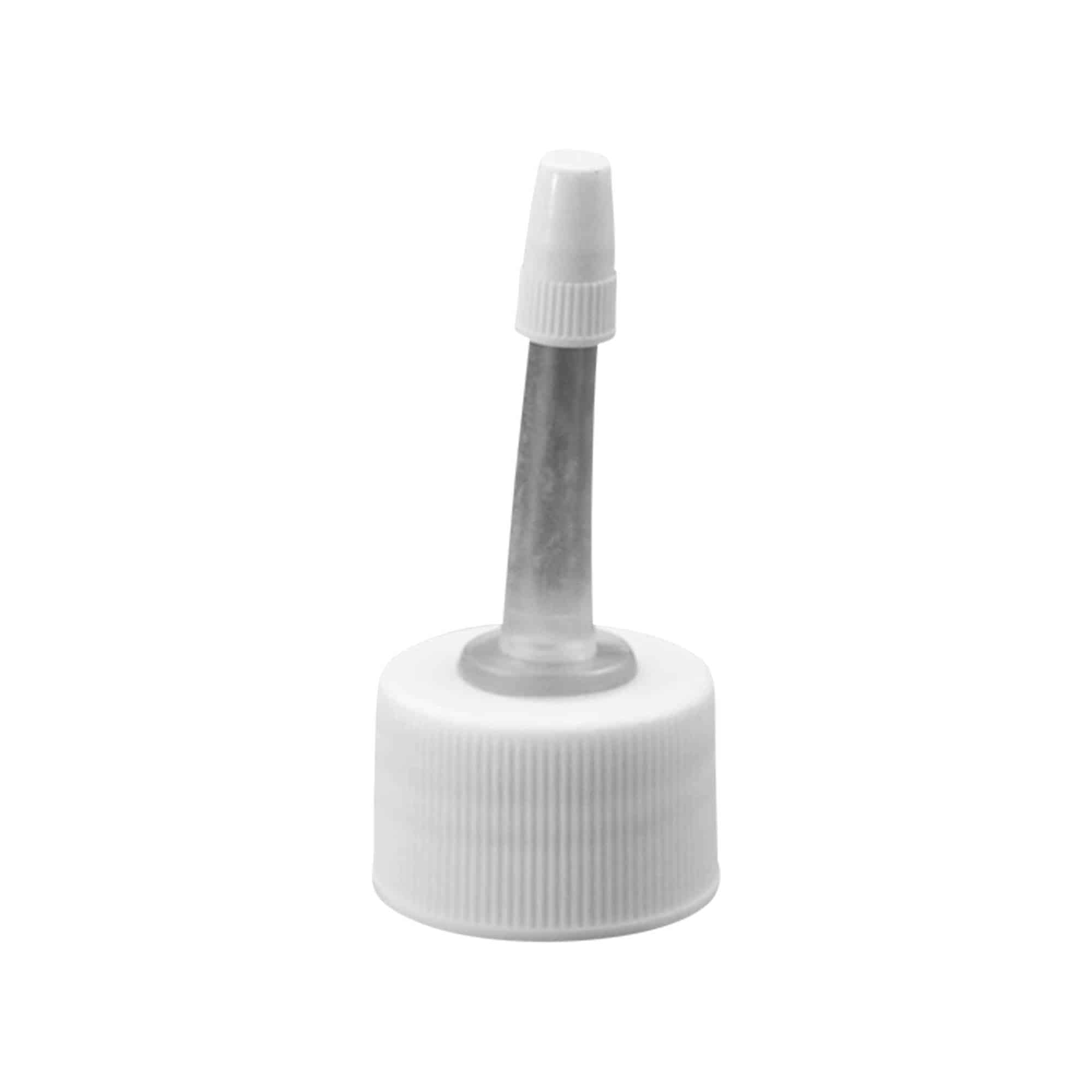 Navojni zamašek z aplikatorjem, plastika PP, bela, za ustje: 24/410