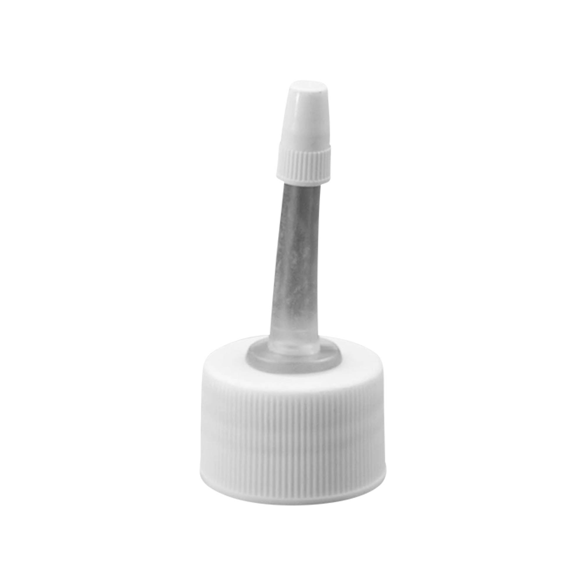 Zavrtni pokrovček z aplikatorjem, PP-plastika, bel, za odprtino: 24/410