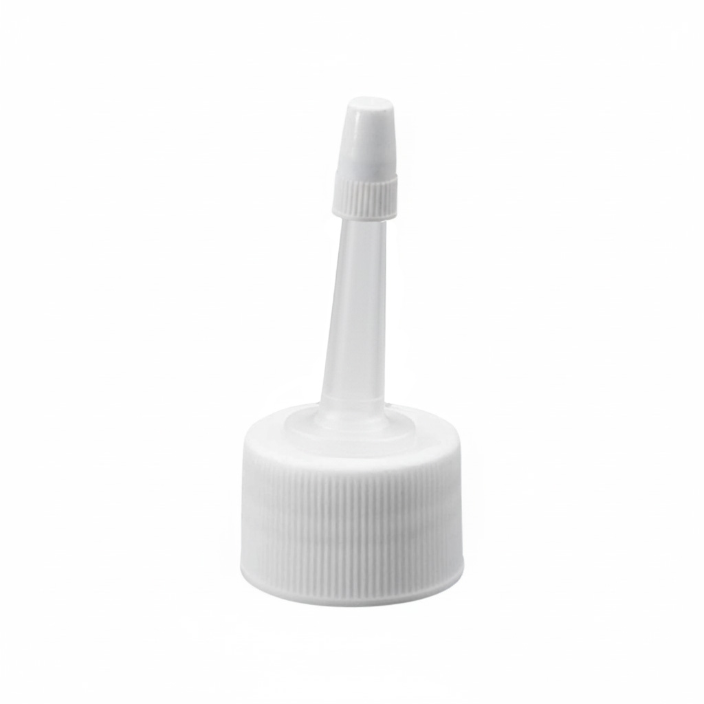 Zavrtni pokrovček z aplikatorjem, PP-plastika, bel, za odprtino: 24/410