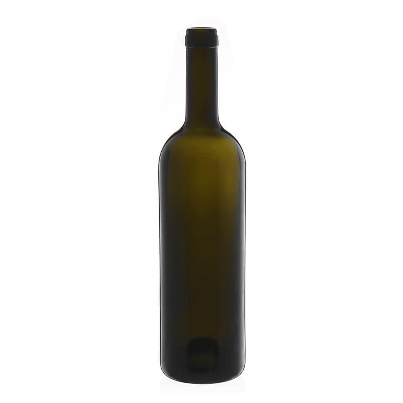750 ml steklenica za vino »Golia«, antično zelena, ustje: pluta