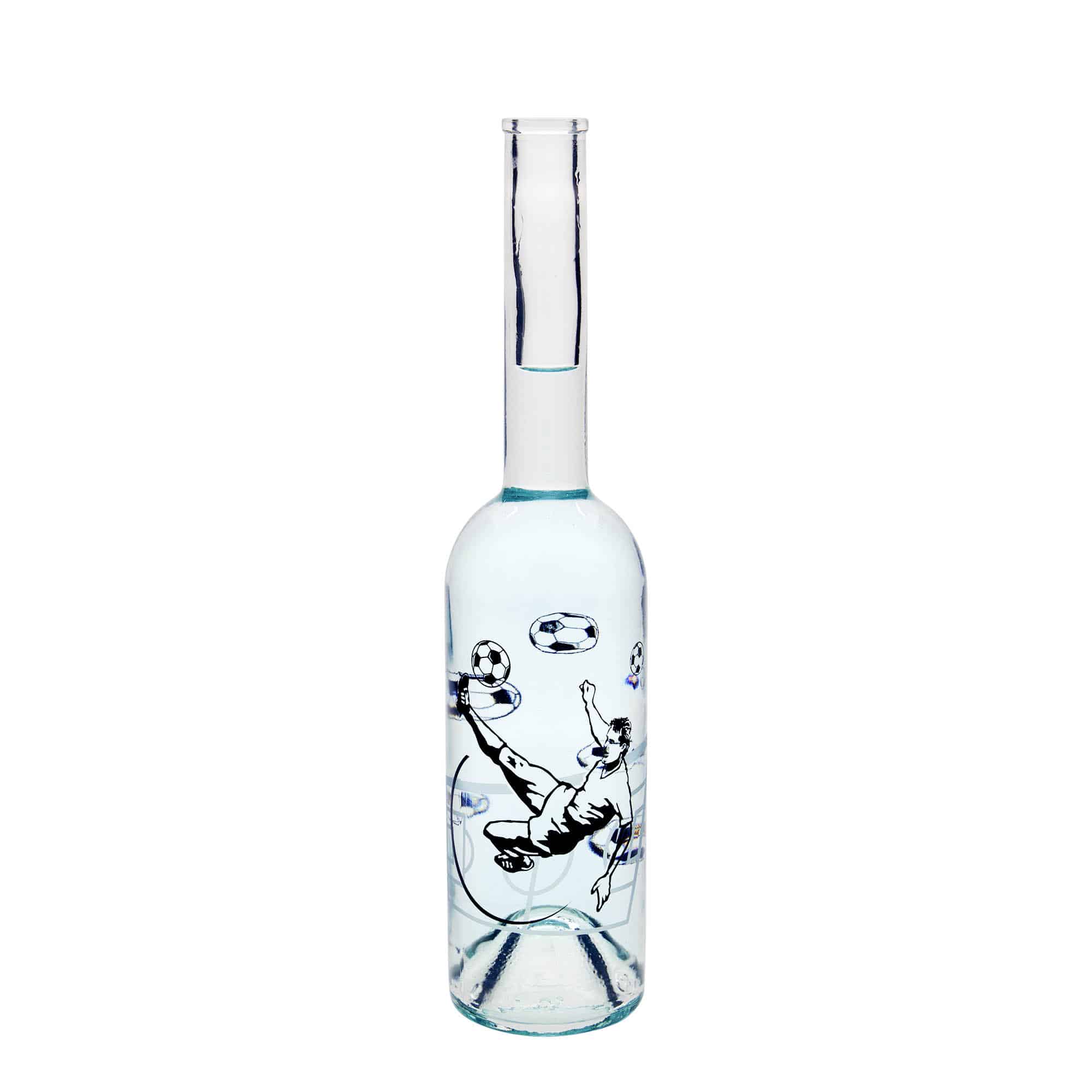 500 ml steklena steklenica »Opera«, motiv: nogometaš, ustje: pluta