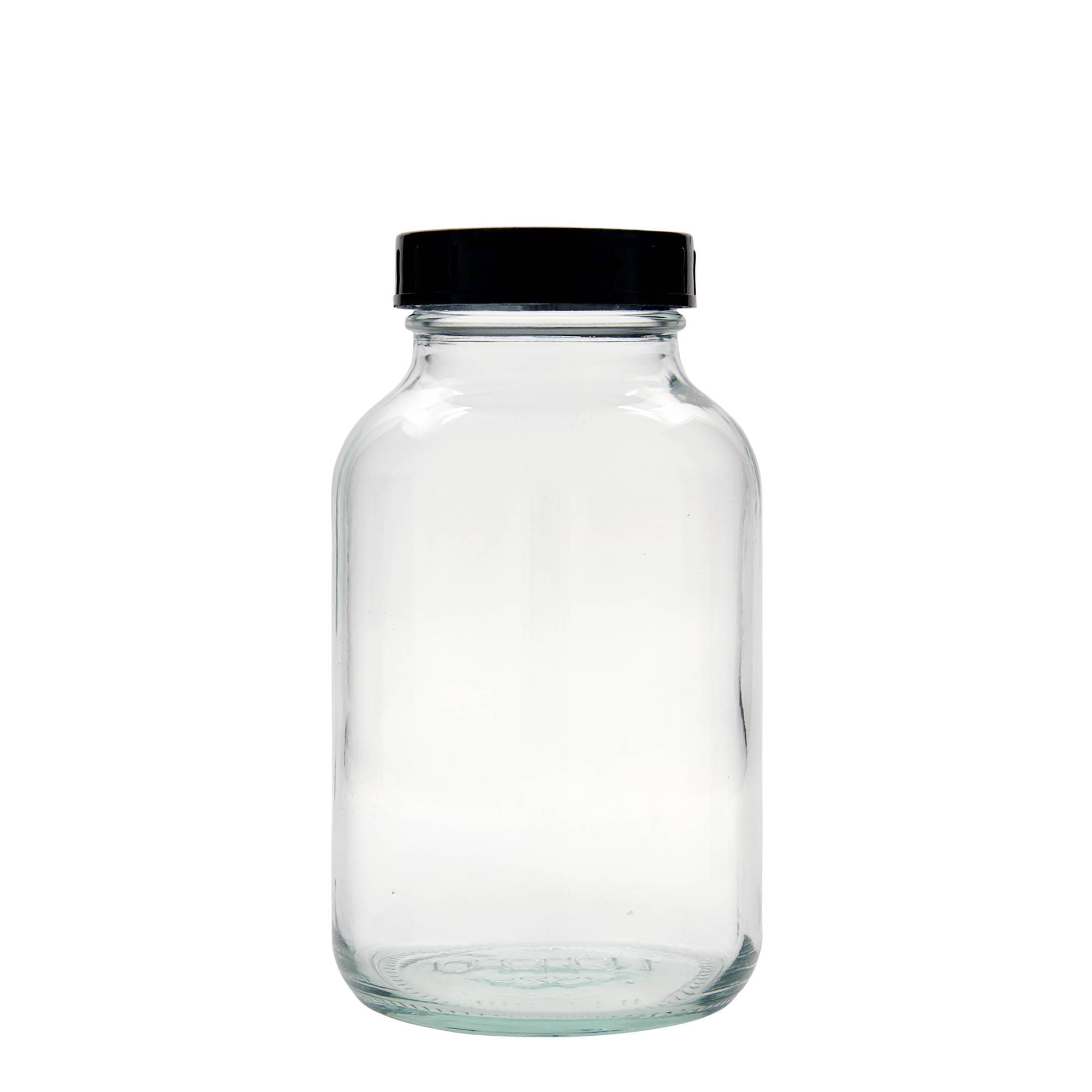 1.000 ml steklen kozarec z širokim vratom, odprtina: DIN 68