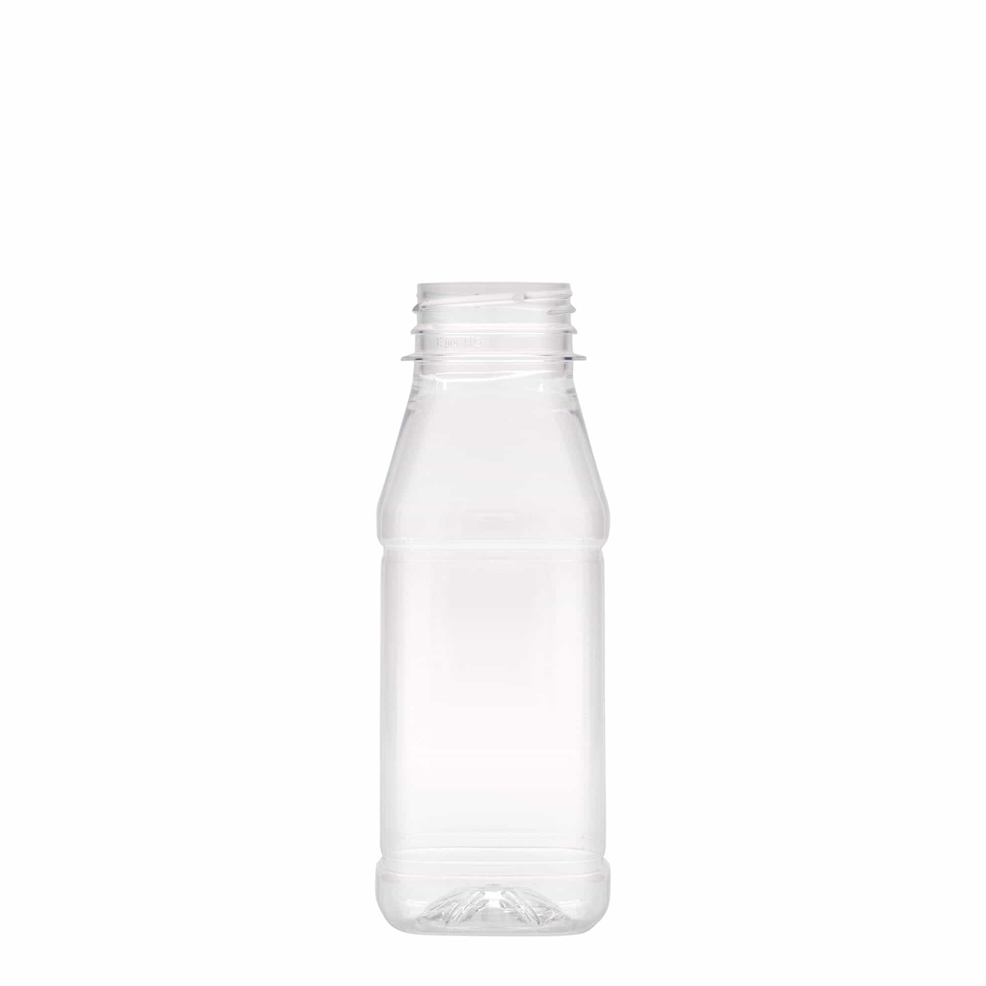 250 ml PET-flaska 'Milk and Juice Carré', kvadratna, plastika, odprtina: 38 mm
