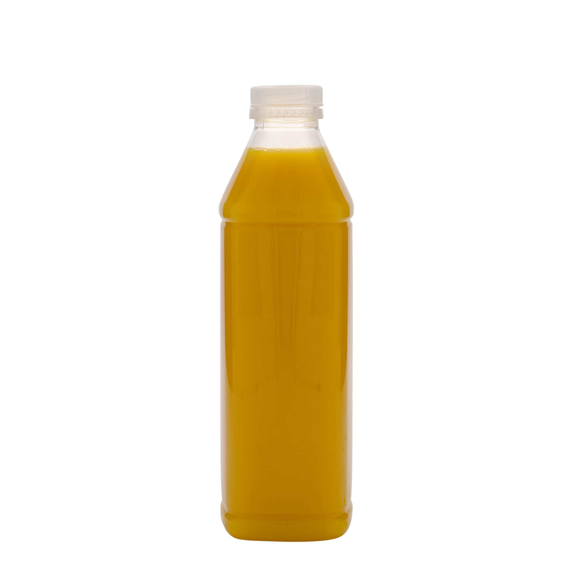 1.000 ml PET-flaska 'Milk and Juice Carré', kvadratna, plastika, odprtina: 38 mm