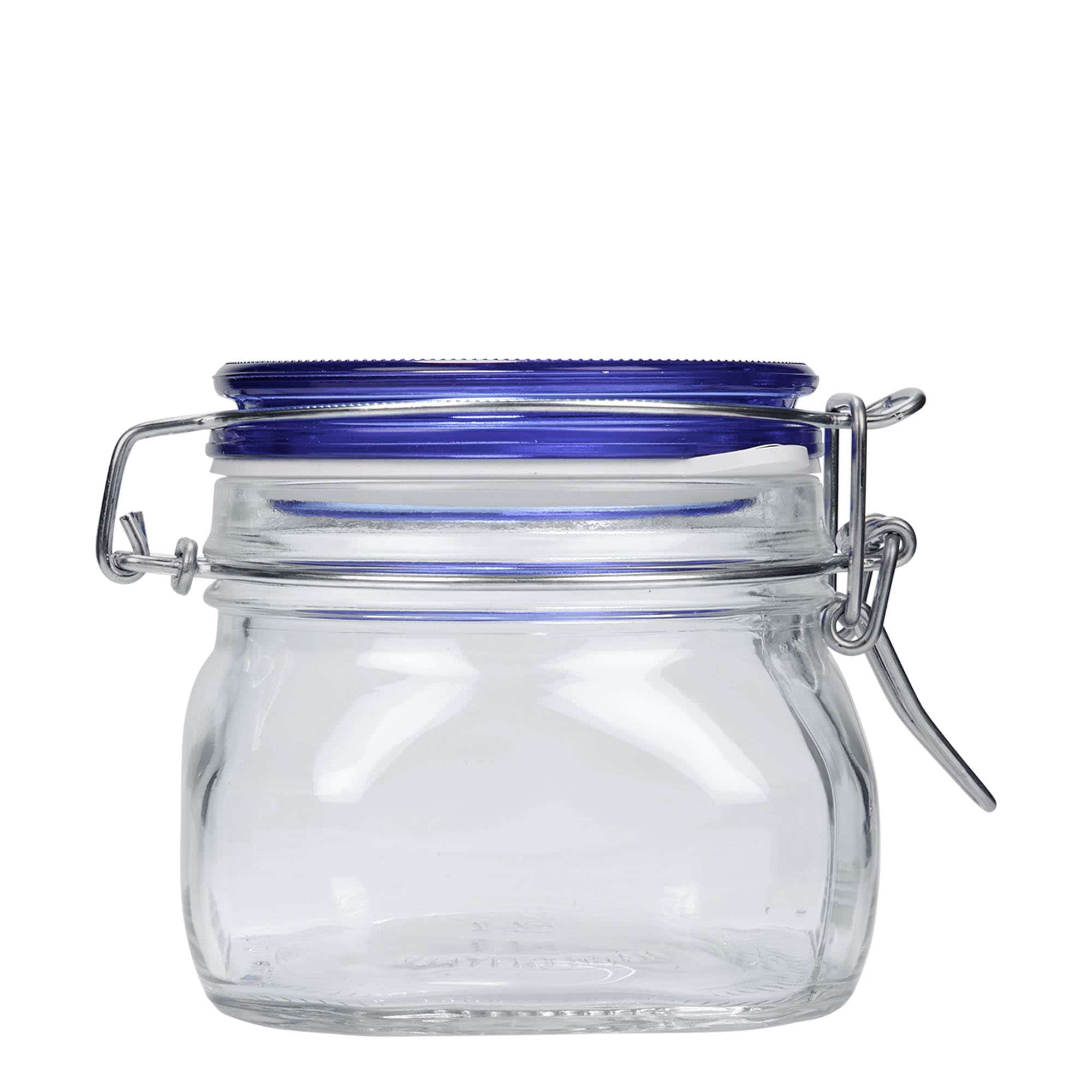 500 ml kozarec s patentom »Fido« Blue Top, kvadratni, ustje: zamašek s tesnilom s patentom 500 ml kozarec s patentom »Fido« Blue Top, kvadratni, ustje: zamašek s tesnilom s patentom