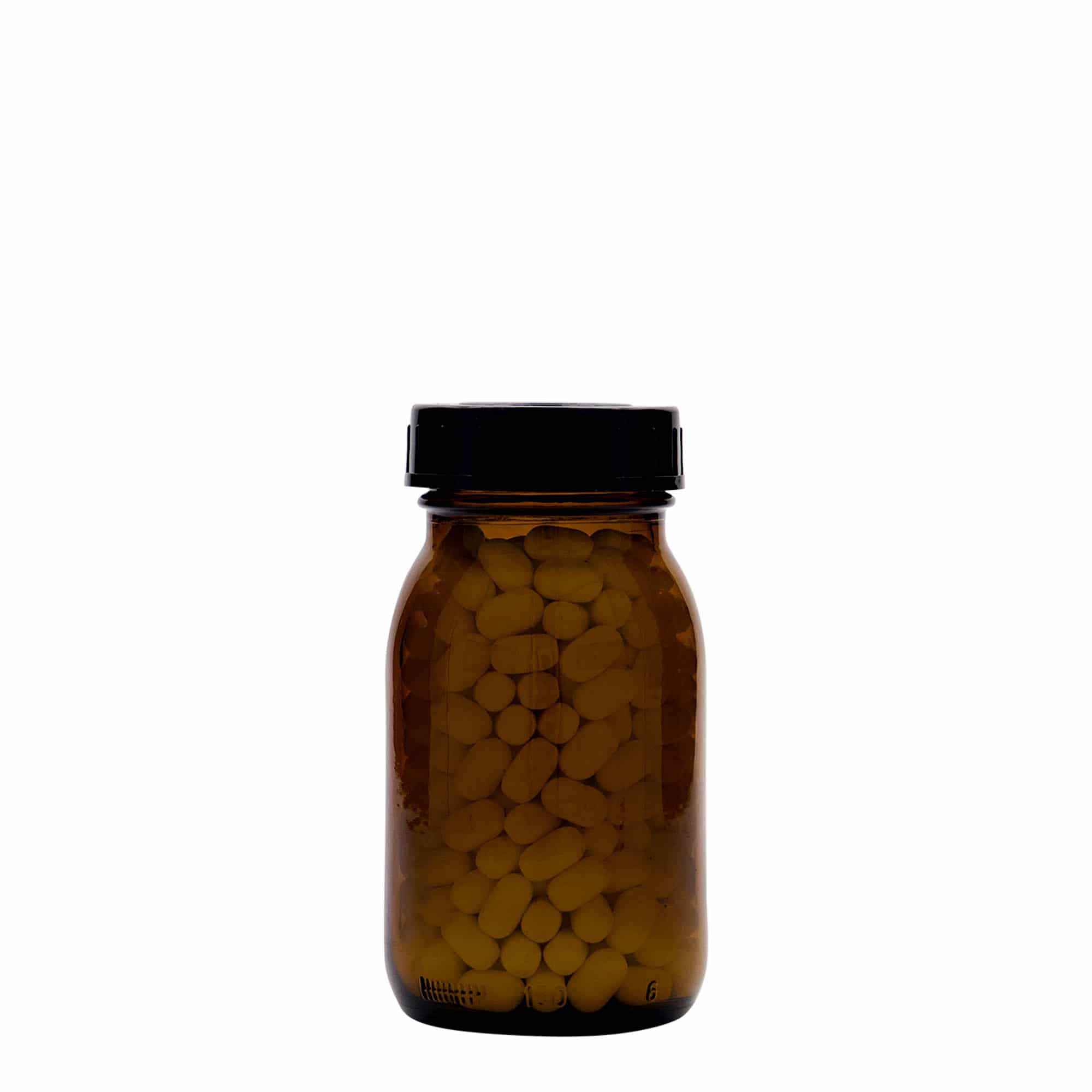 150 ml steklenica z širokim vratom, rjava, odprtina: DIN 45