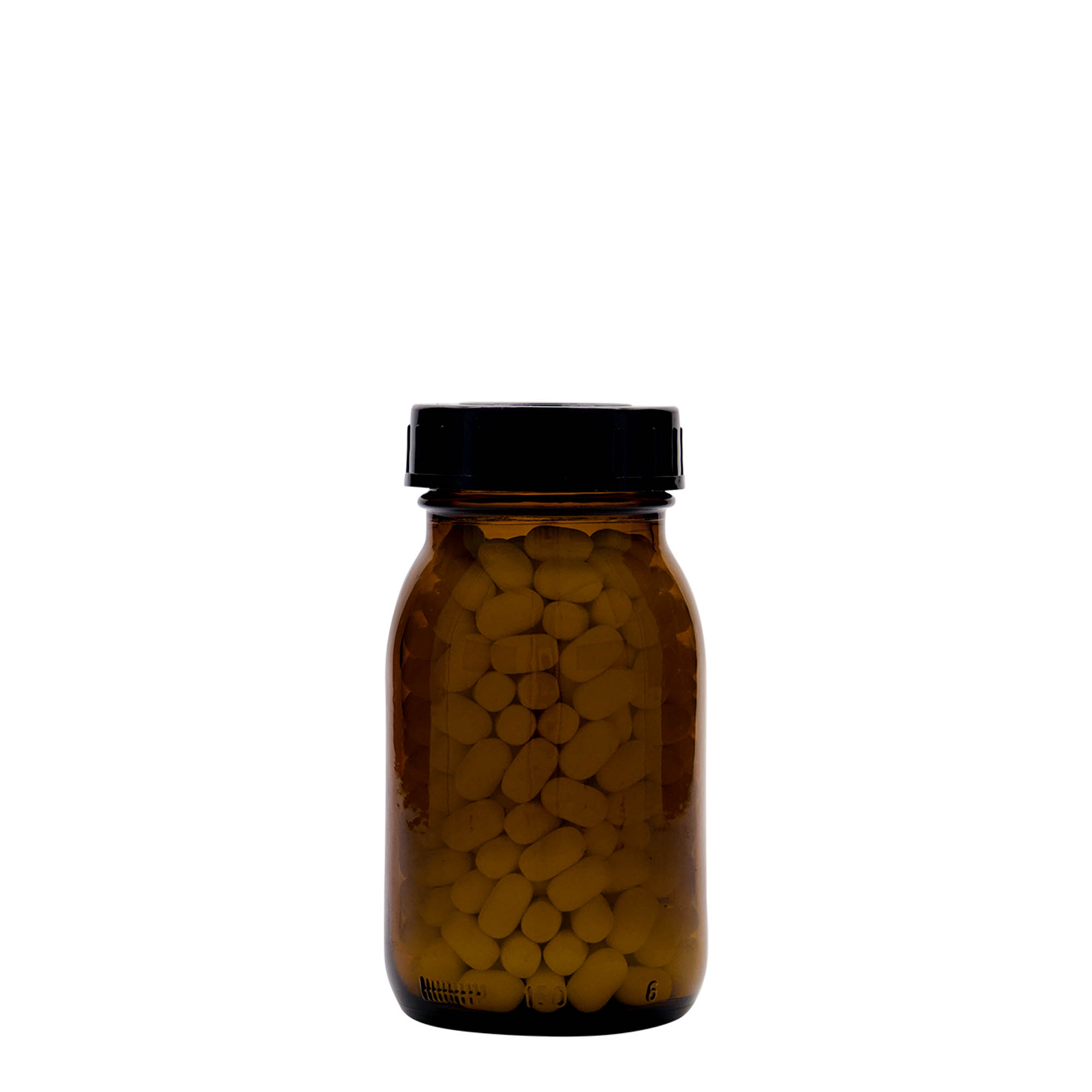 150 ml steklenica z širokim vratom, rjava, odprtina: DIN 45