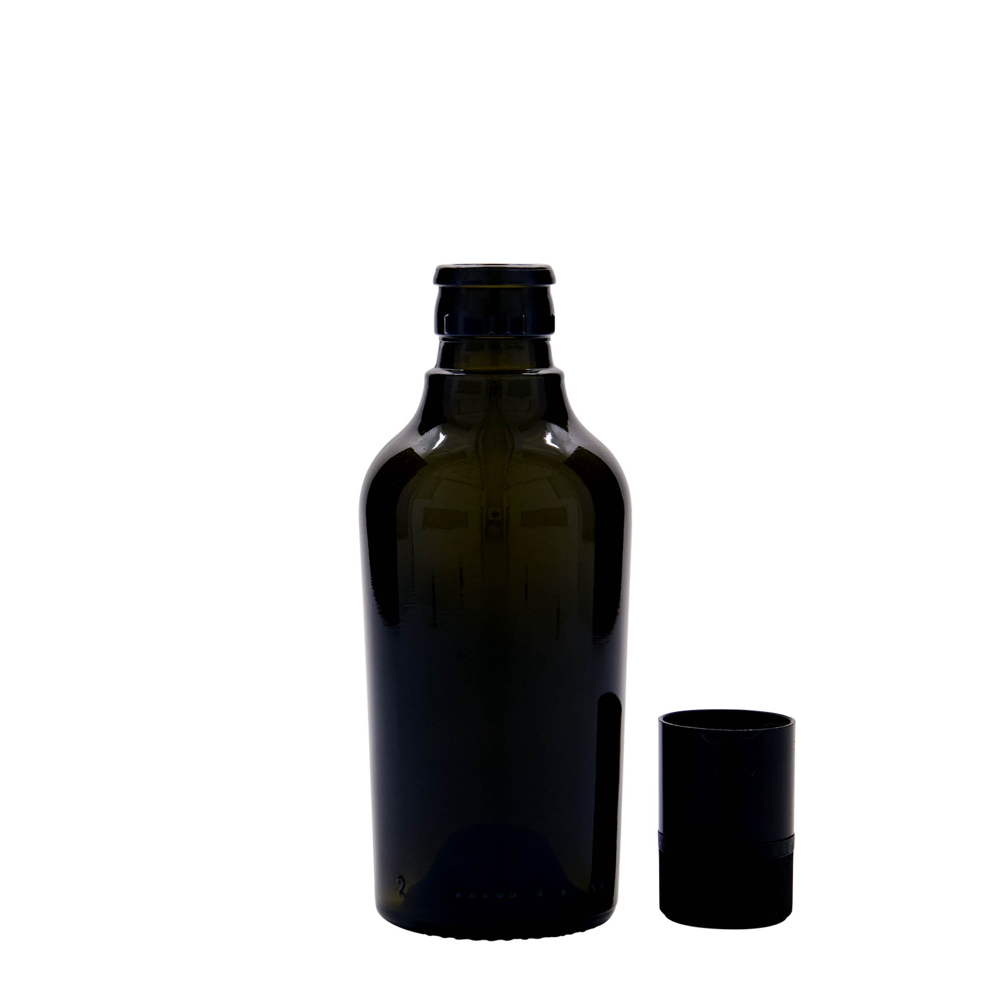 250 ml steklenica za kis/oljčno olje 'Oleum', steklo, starinsko zeleno, odprtina: DOP