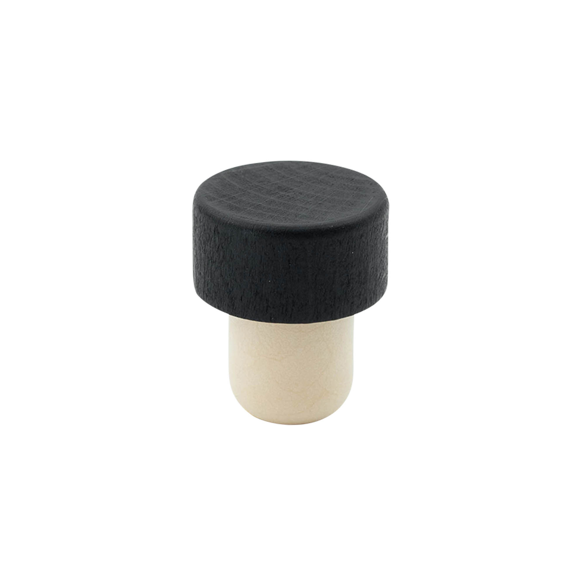 Ročajni zamašek 19 mm, les/plastika, črn, za ustje: zamašek Ročajni zamašek 19 mm, les/plastika, črn, za ustje: zamašek