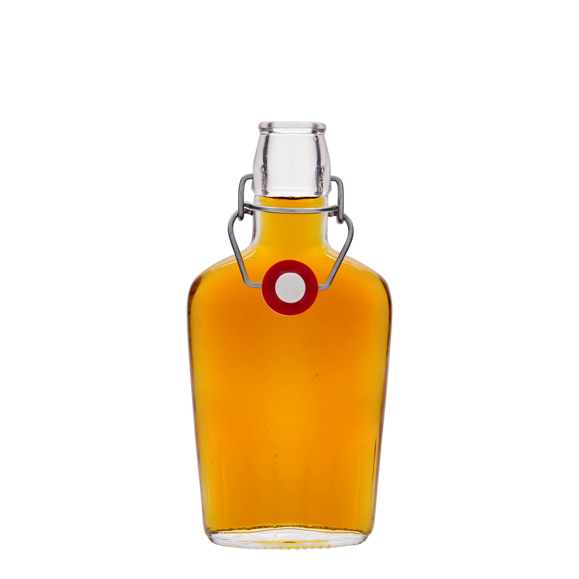 250 ml steklenica 'Fiaschetta', ovalna, odprtina: s sponko 250 ml steklenica 'Fiaschetta', ovalna, odprtina: s sponko