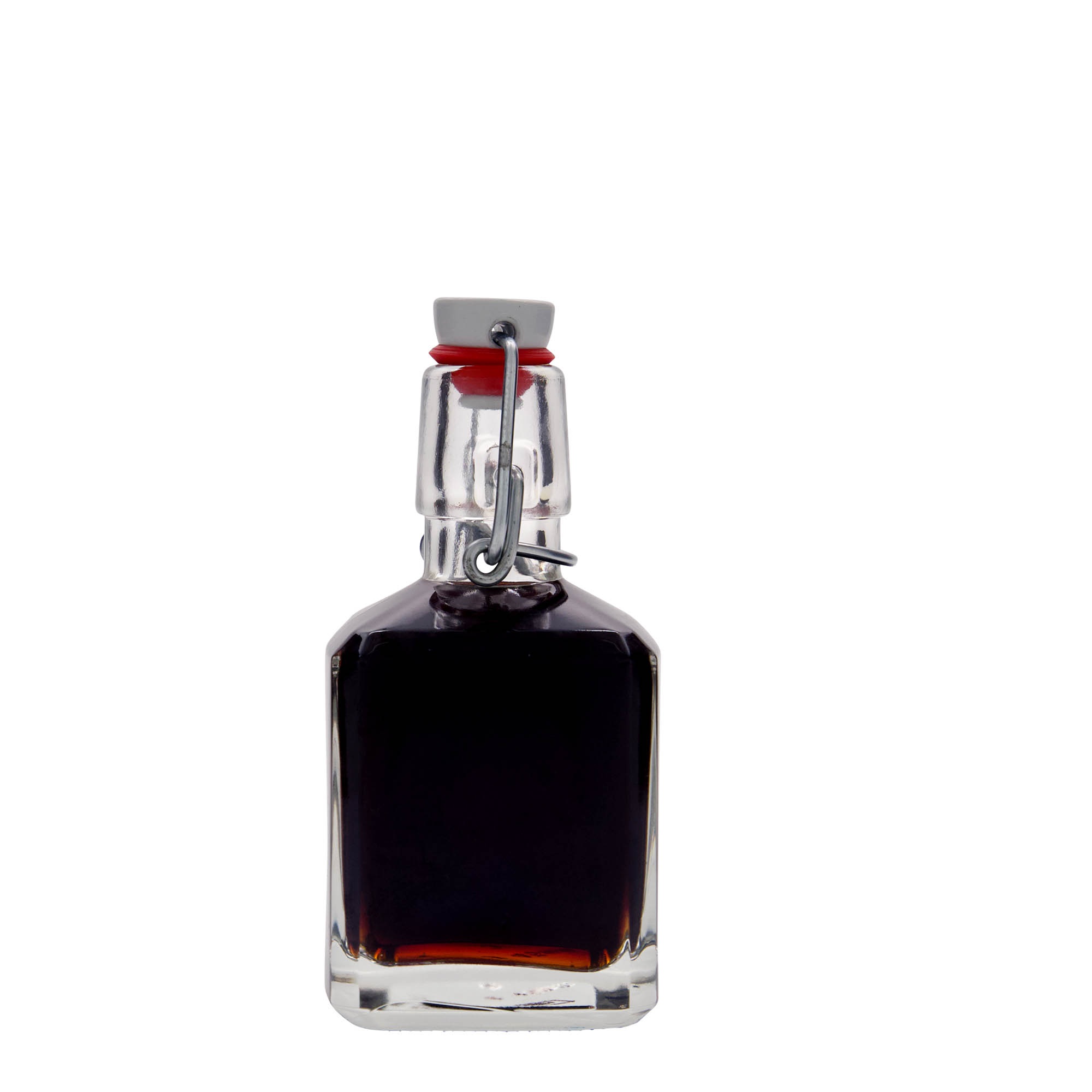 200 ml steklenica 'Kubica', kvadratna, odprtina: s sponko 200 ml steklenica 'Kubica', kvadratna, odprtina: s sponko